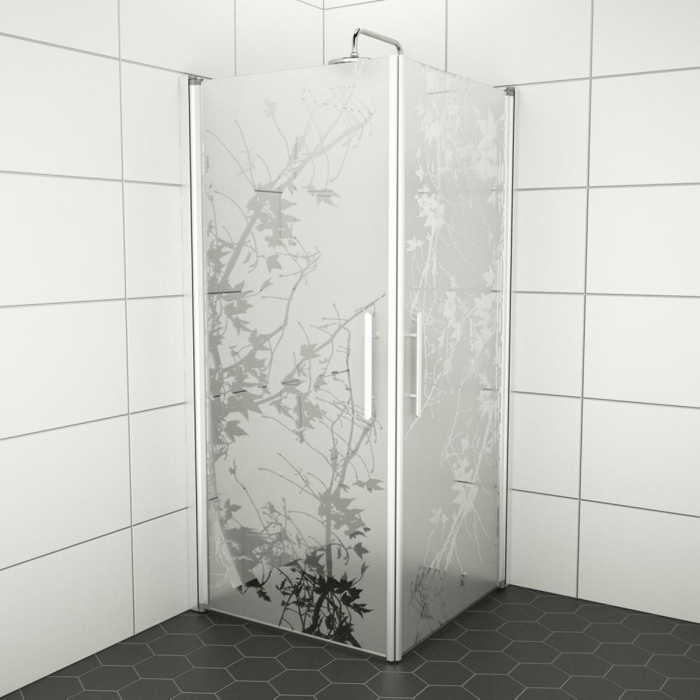 Vänern Glas för duschvägg - 100 cm totalmått - Frostet dekor