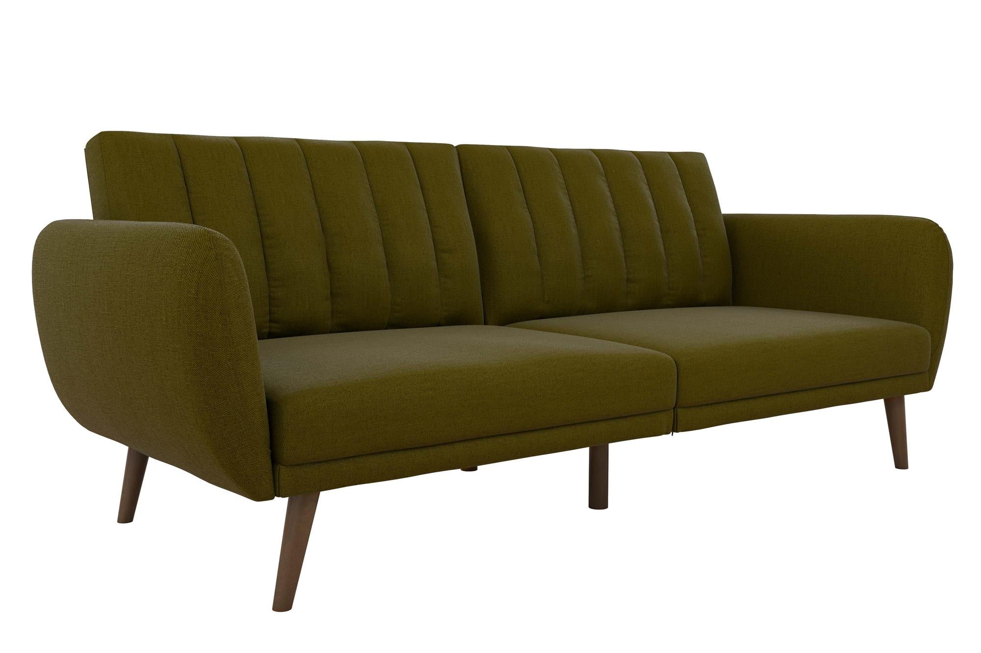 Brittany 3-seater sofa bed, green