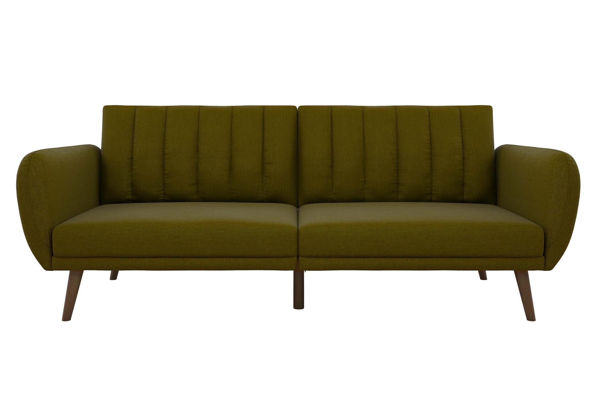 Brittany 3-seater sofa bed, green