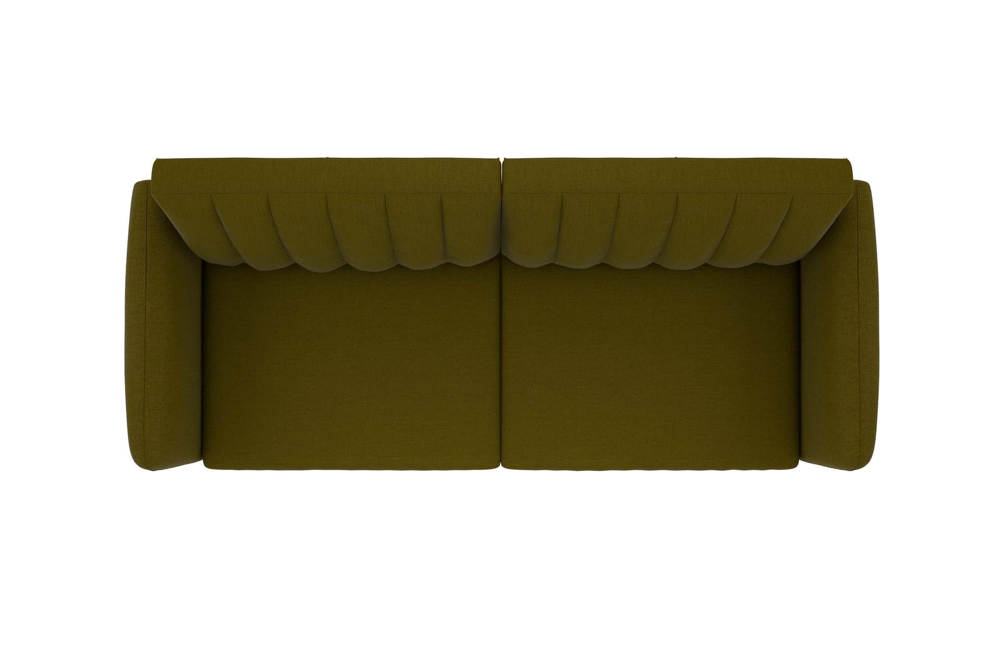 Brittany 3-seater sofa bed, green