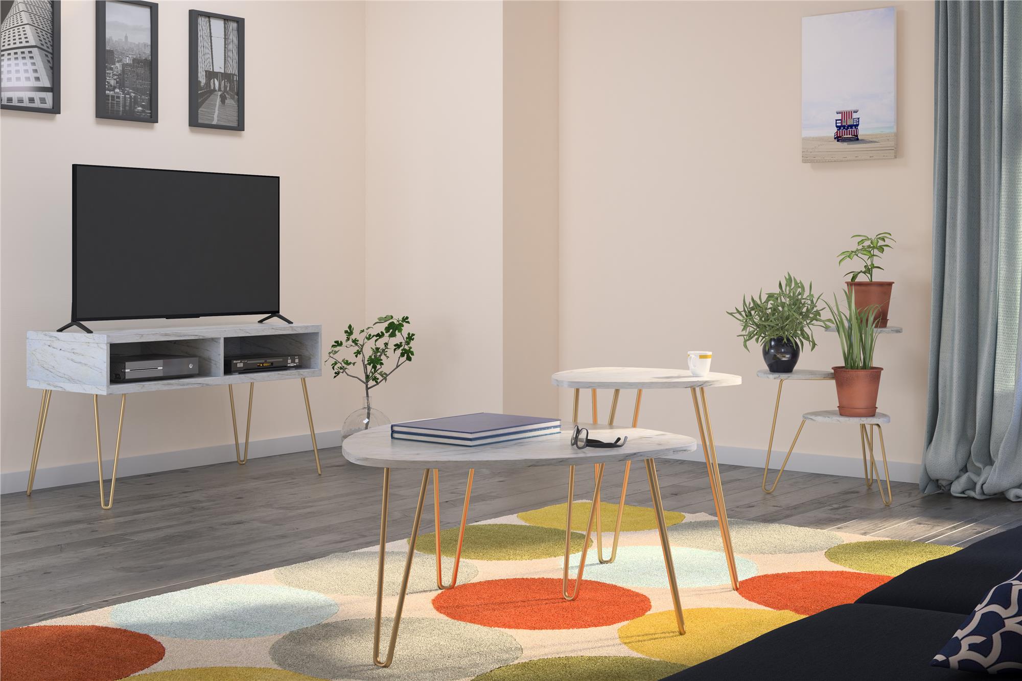 Athena TV bench, white