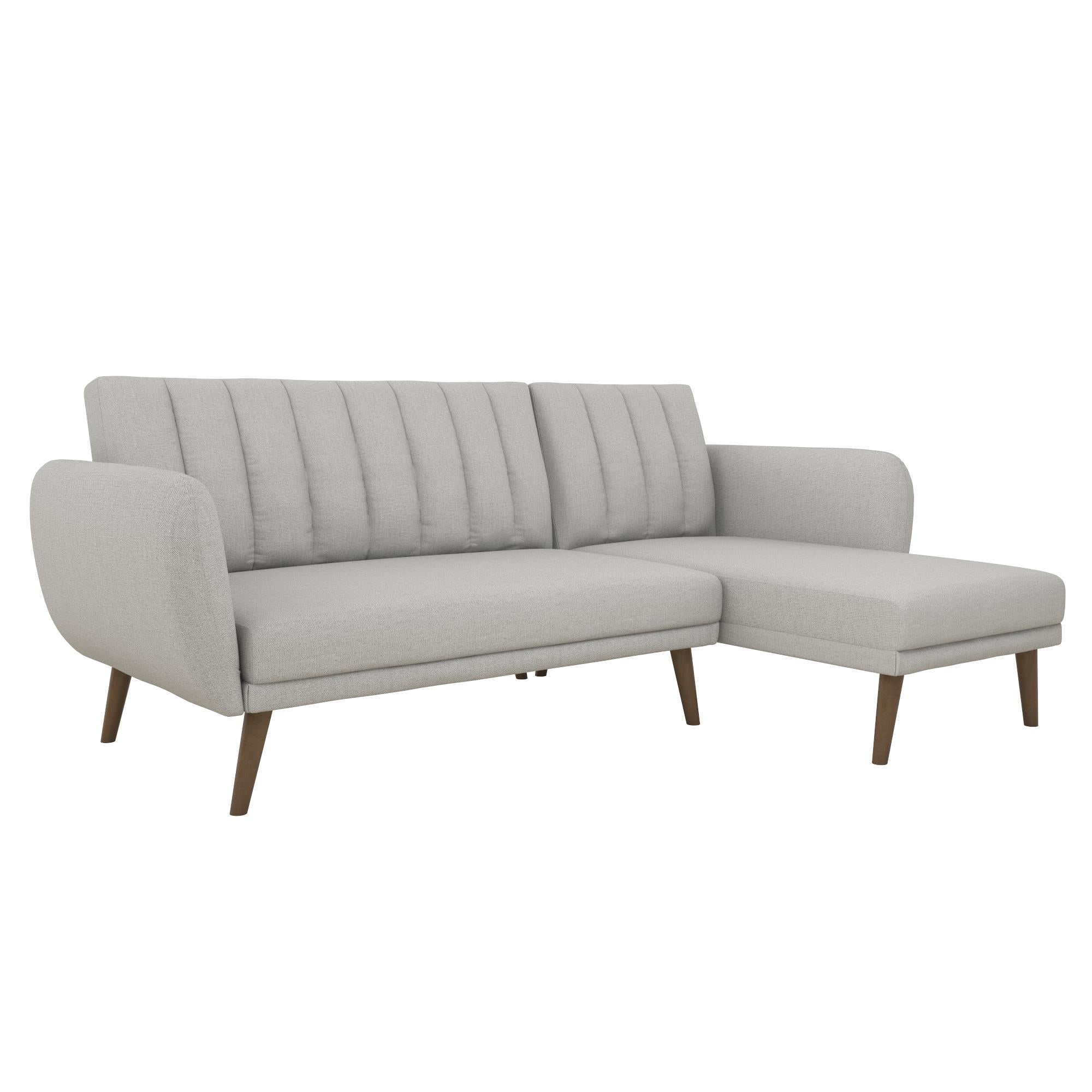 Brittany 3 Seater Sofa Bed with Chaise, Light Grey - MASTERSTORE - - Sovesofaer - 2275429N -