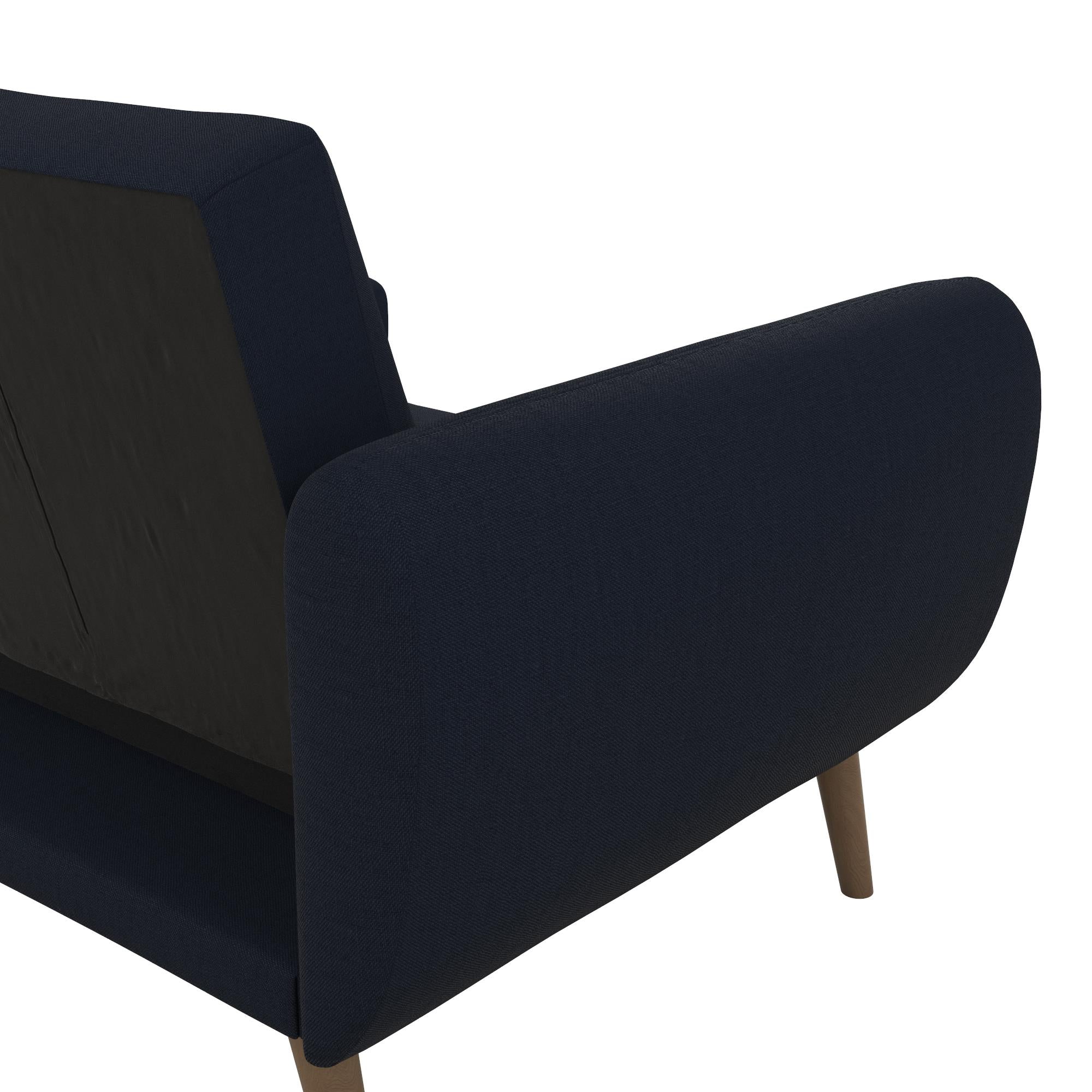 Brittany 3-seater sofa bed with chaise longue, blue