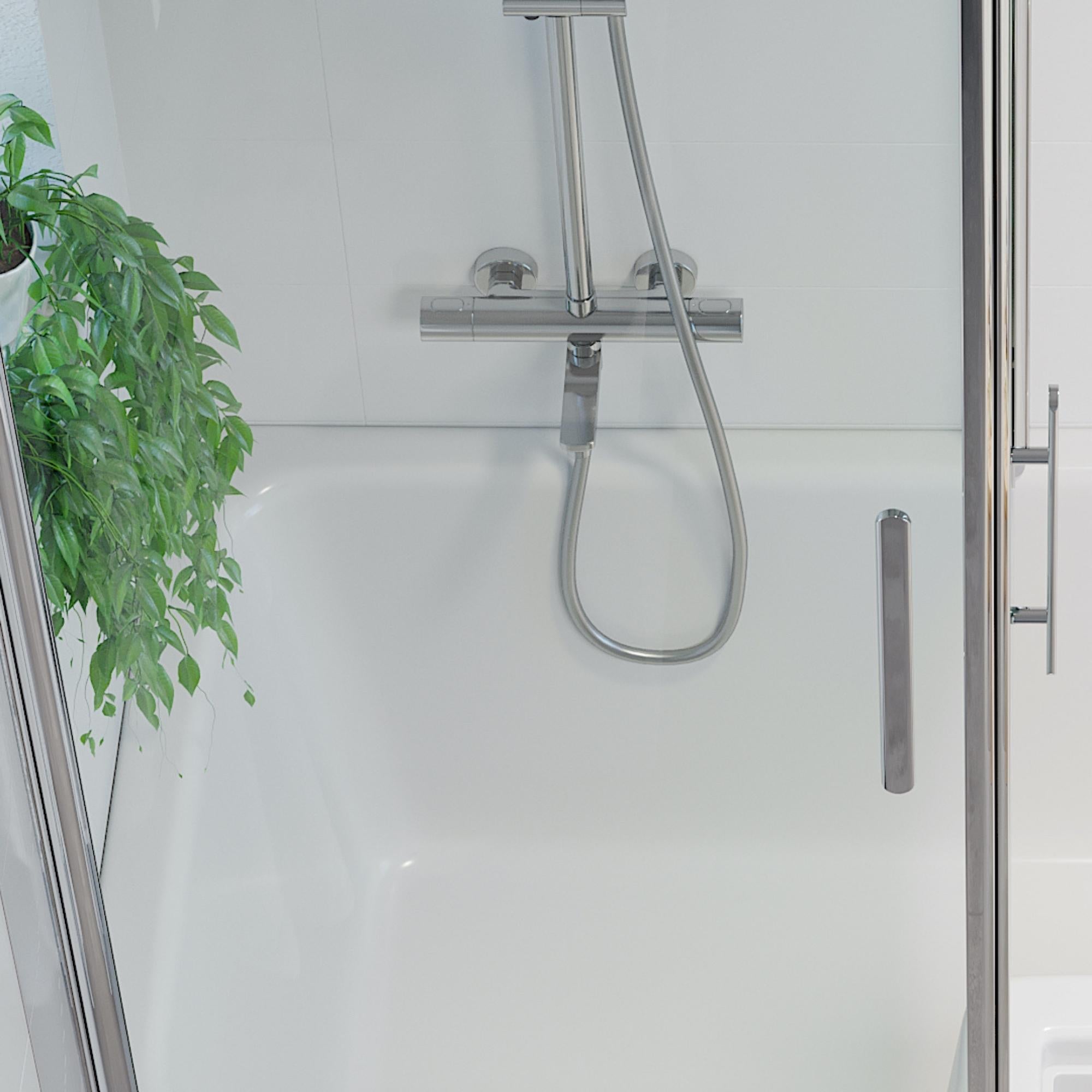 Duschset Dragør med badkarsfäste, 25 cm, Krom, 160 CC