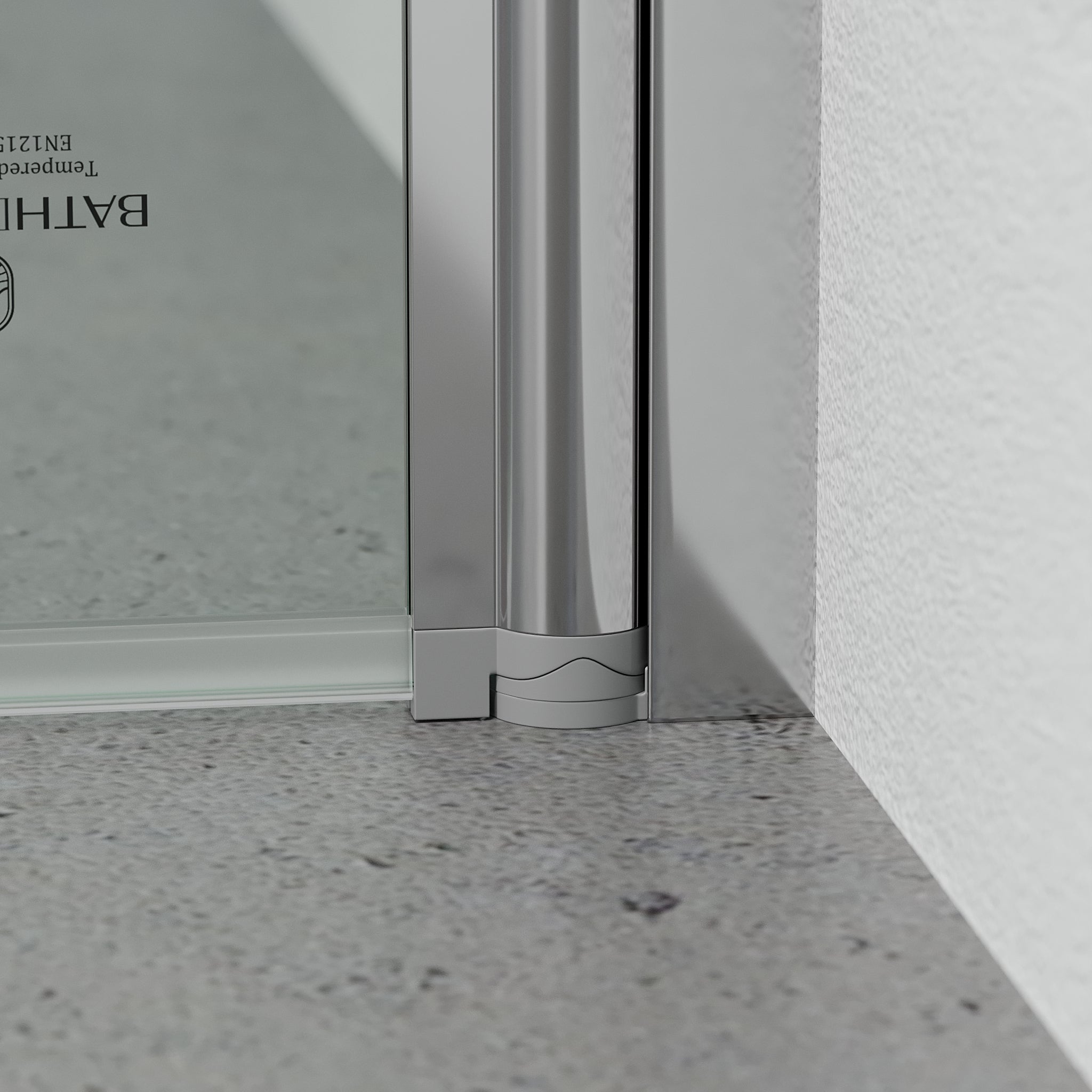 Tulsa Shower Enclosure, Square, Clear Glass, Chrome Profile