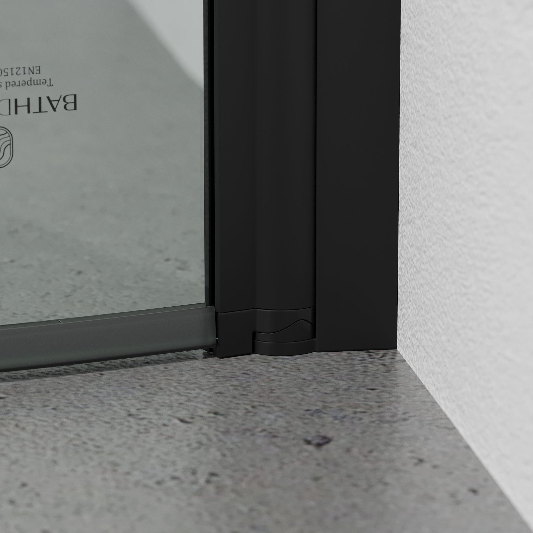 Tulsa Shower Enclosure, Square, Black Framed Glass, Black Profile