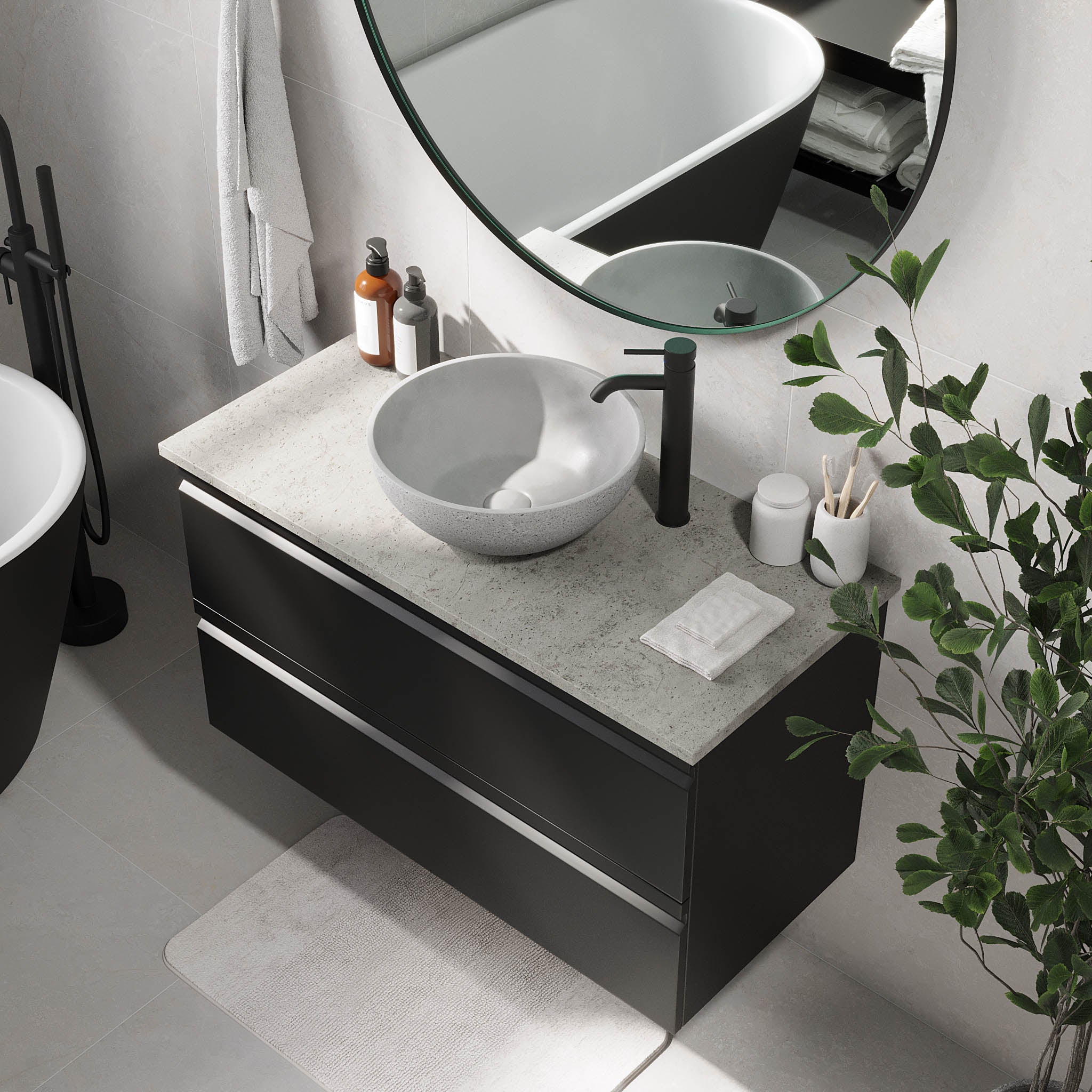 Bardufoss Badrumsmöbler, Svart Matt