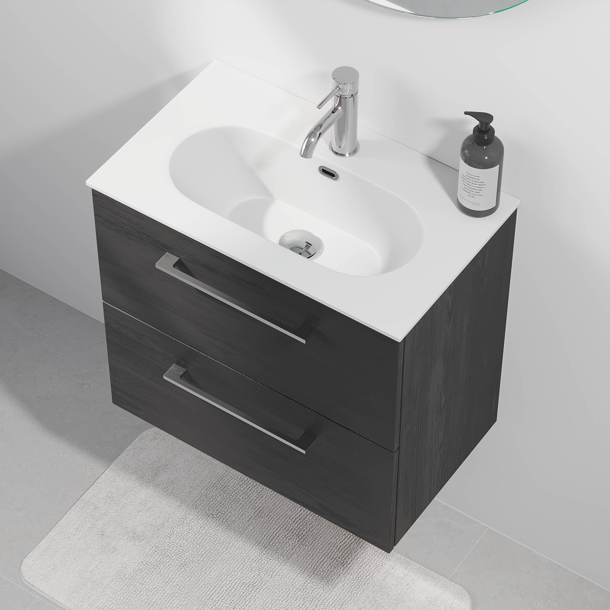 Harstad Slimline Badrumsmöbler, Svart Trä