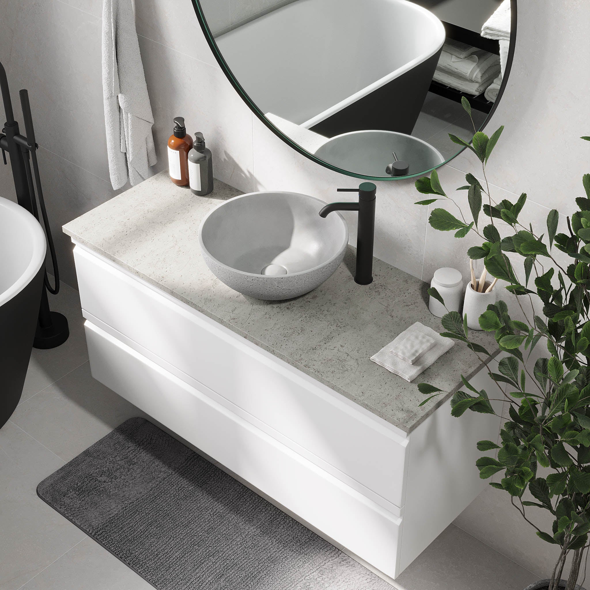 Bardufoss Badrumsmöbler, Vit Matt