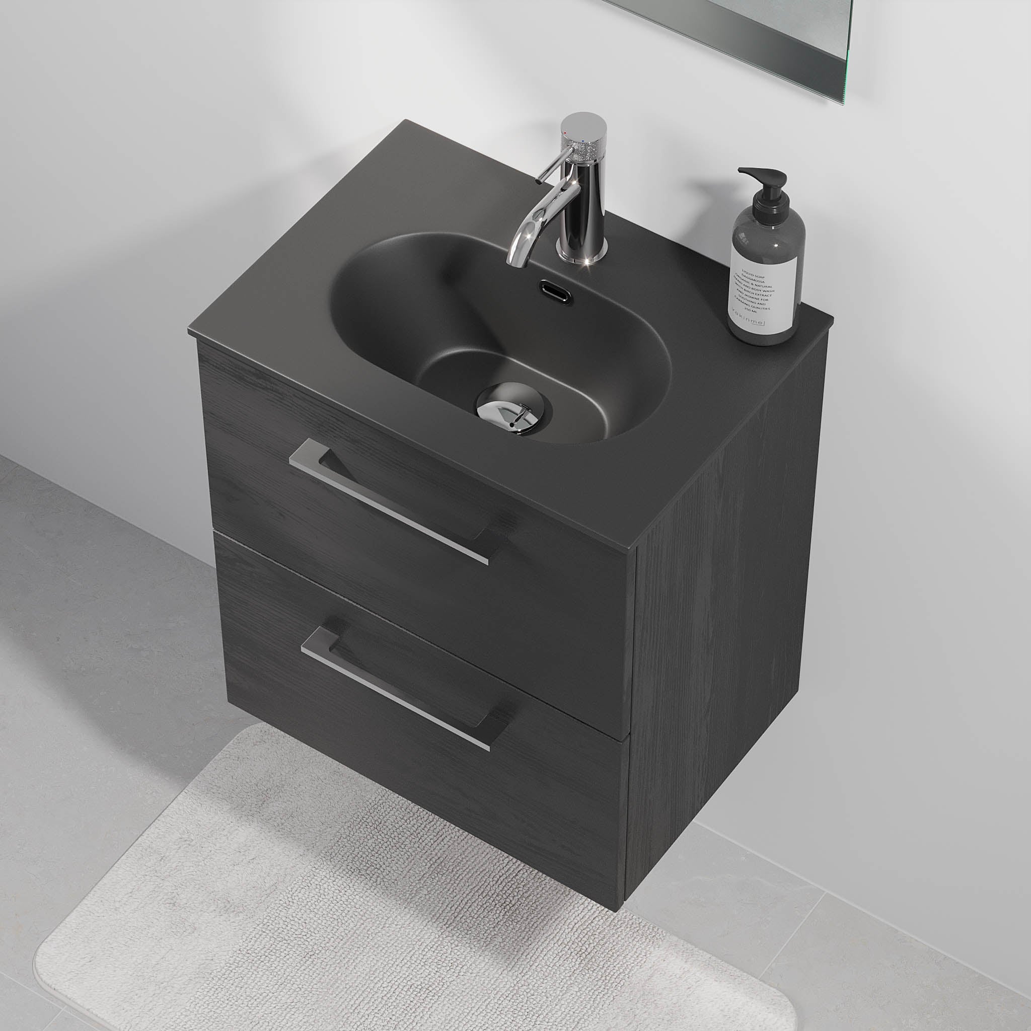 Horten Slimline Badrumsmöbler, Svart Trä