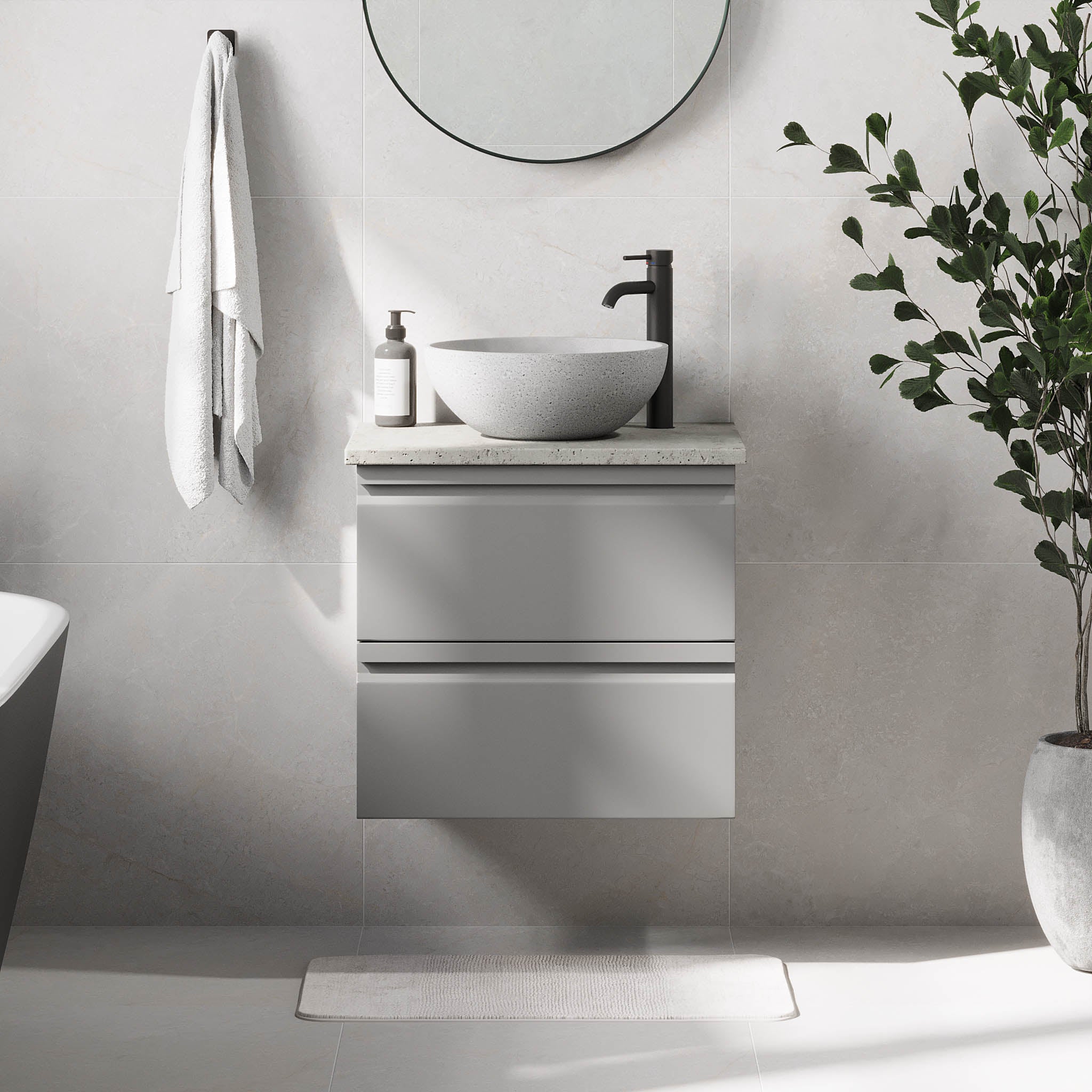 Bardufoss Badrumsmöbler, Grå Matt