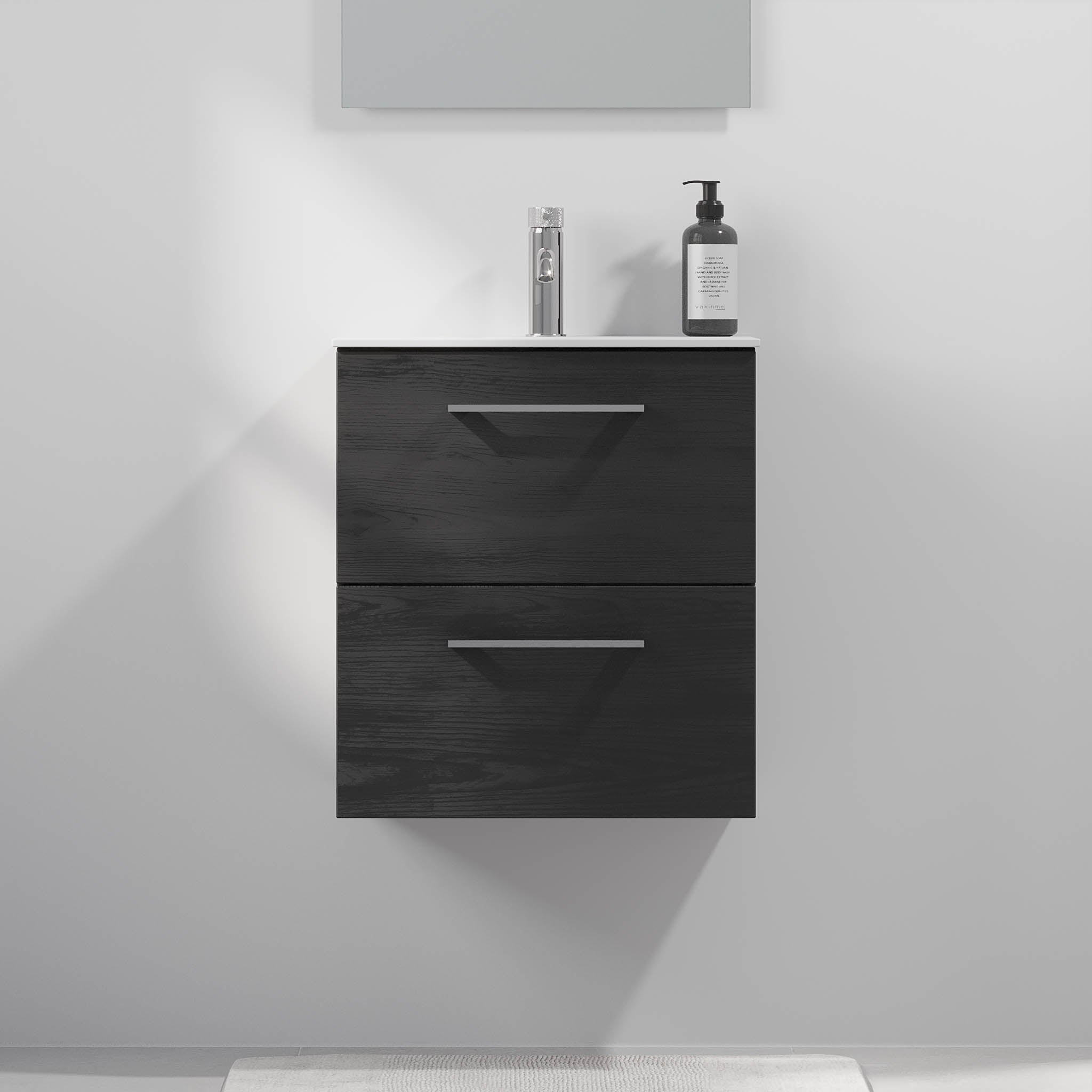 Hamar Slimline Badrumsmöbler, Svart Trä