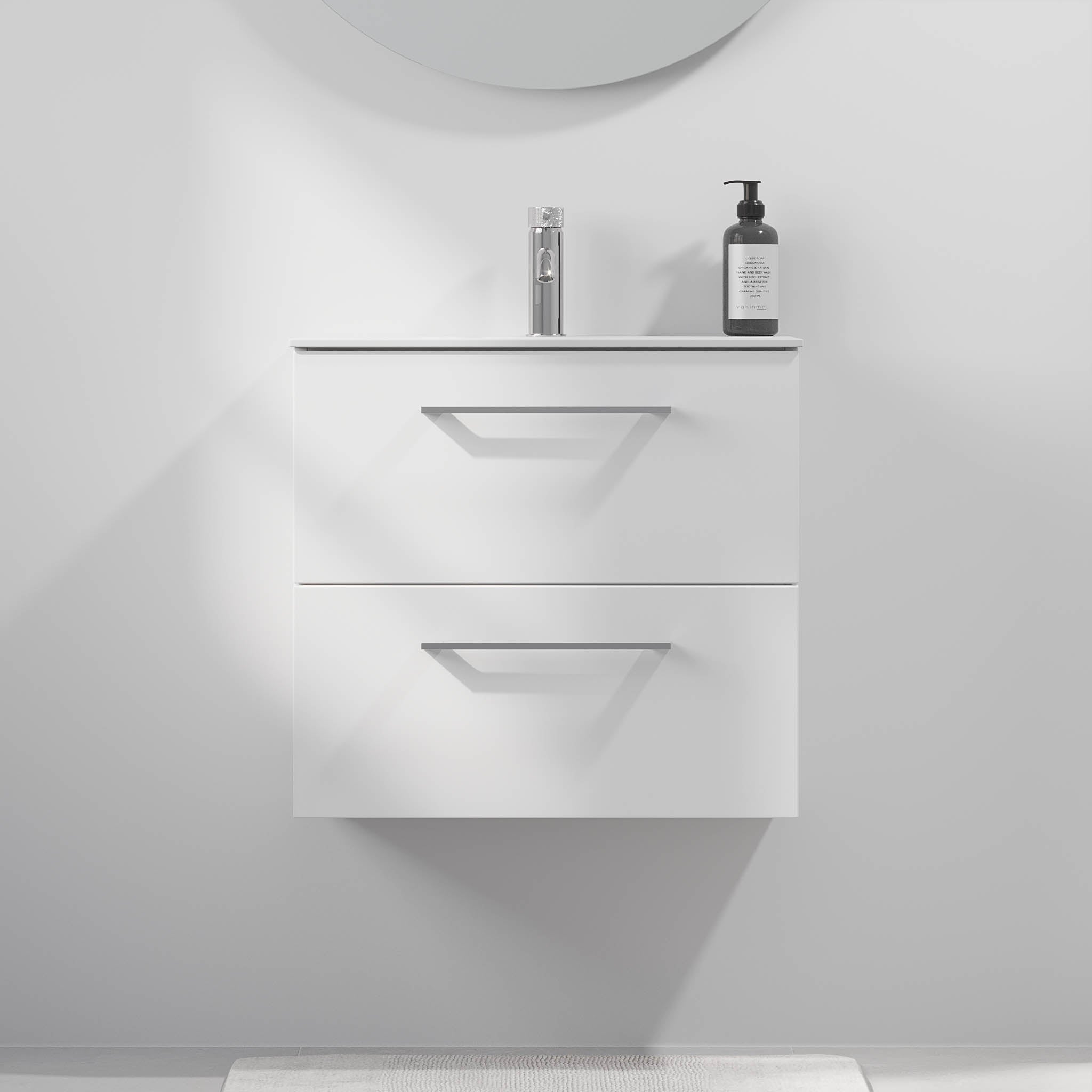 Hamar Slimline Badrumsmöbler, Vit Matt