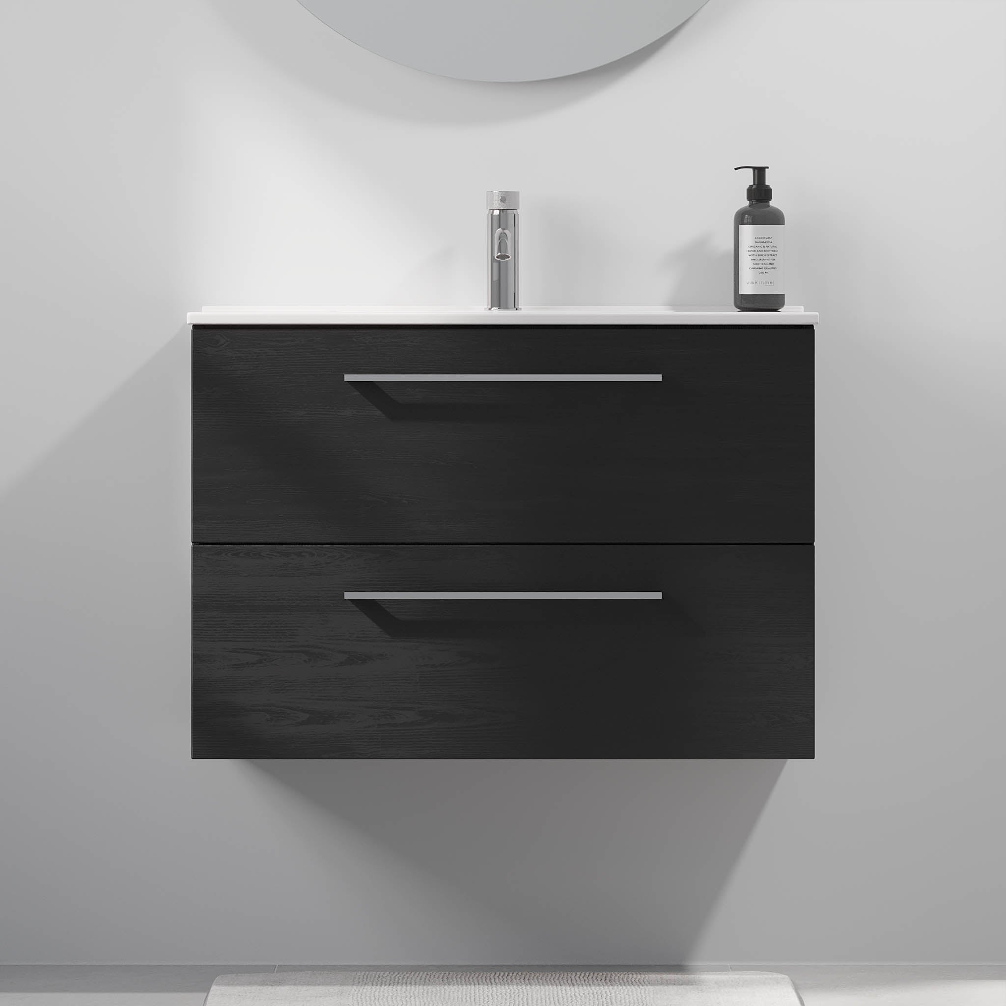 Hamar Slimline Badrumsmöbler, Svart Trä