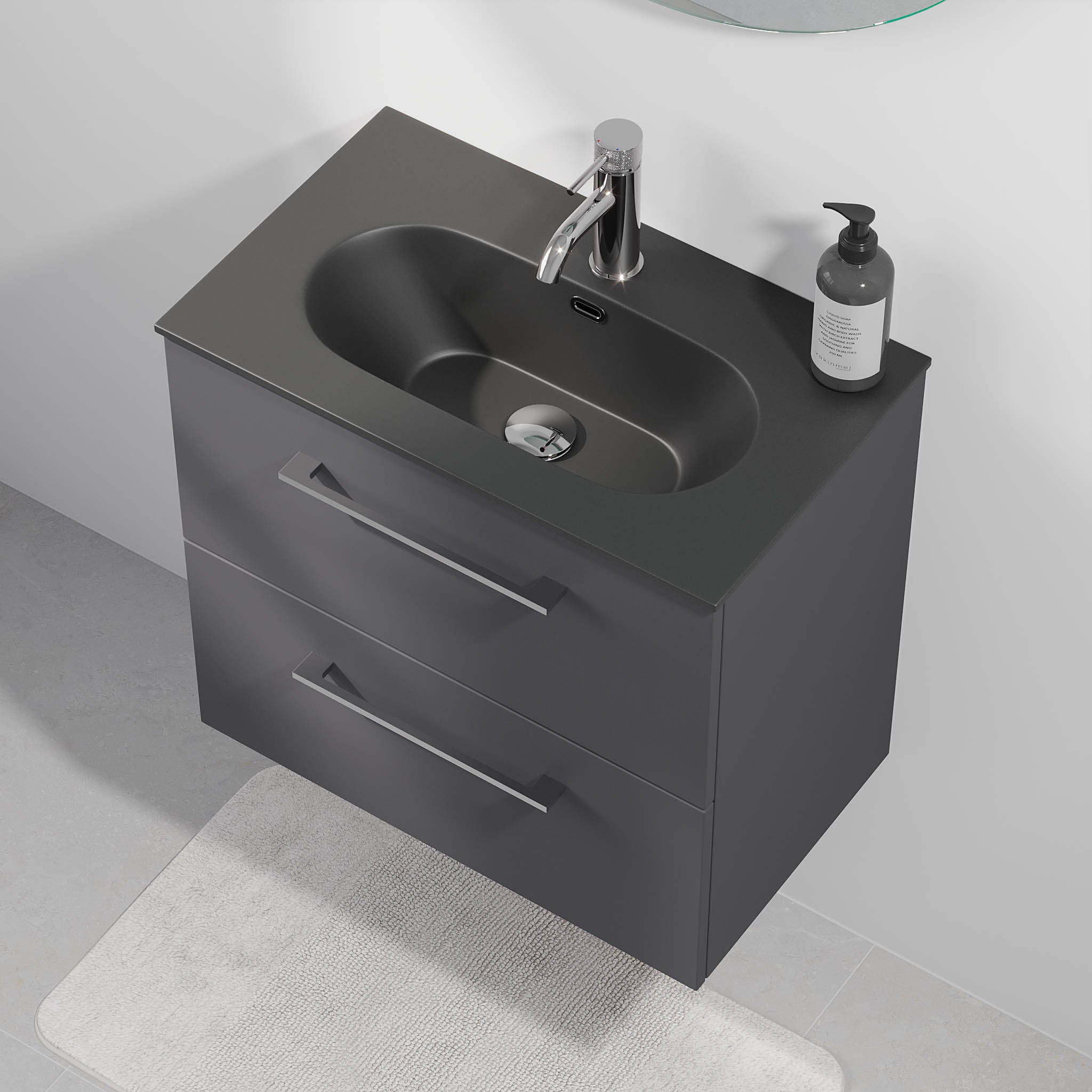 Horten Slimline Badrumsmöbler, Antracitgrå