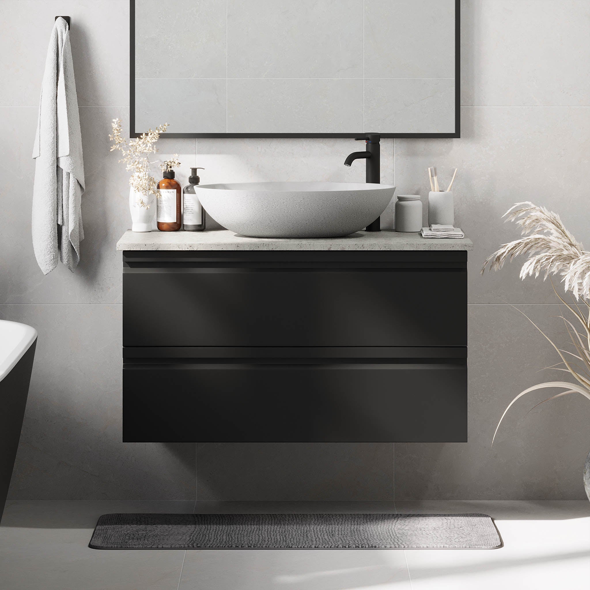 Odda Badrumsmöbler, Svart Matt