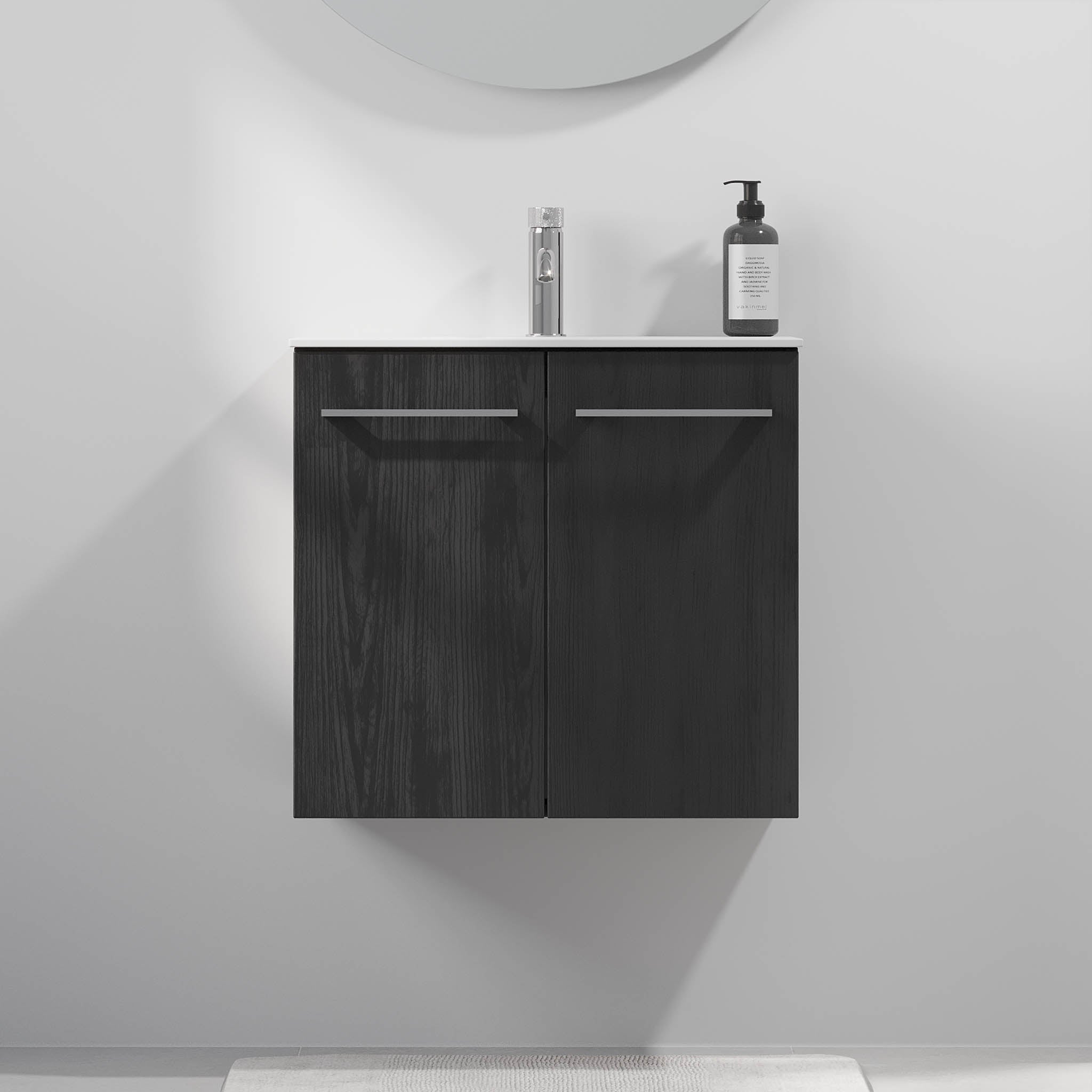 Hamar Slimline Badrumsmöbler, Svart Trä