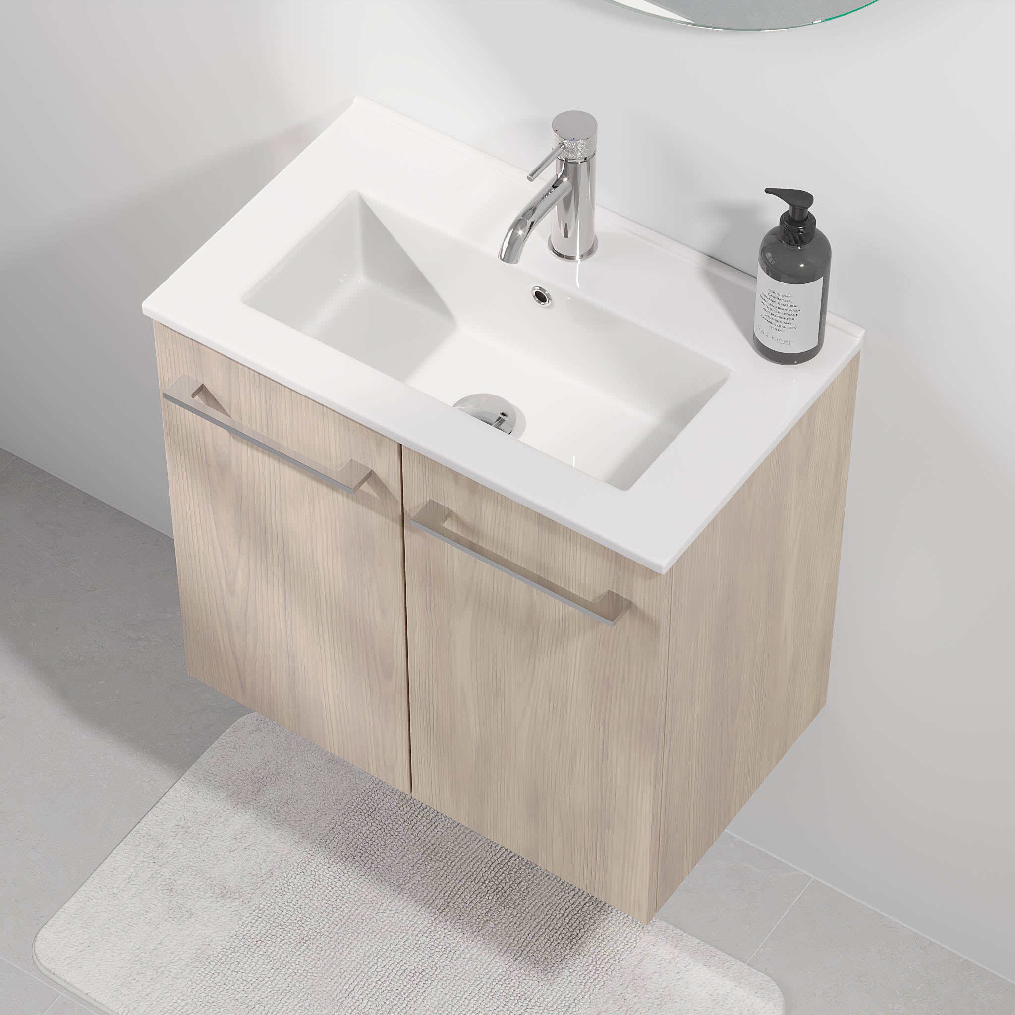 Magnor Badrumsmöbler Slimline med dörrar, Ljust trä