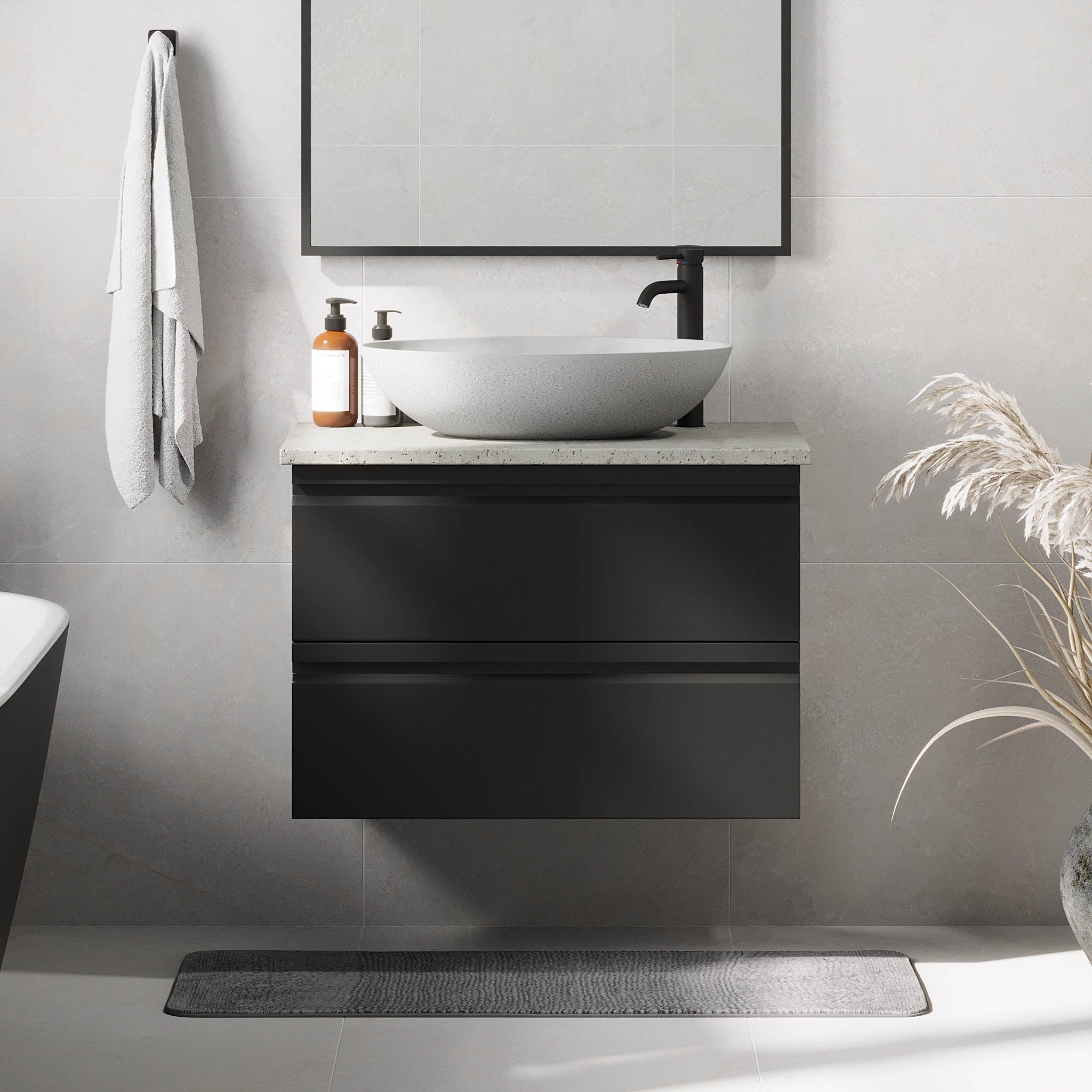 Odda Badrumsmöbler, Svart Matt