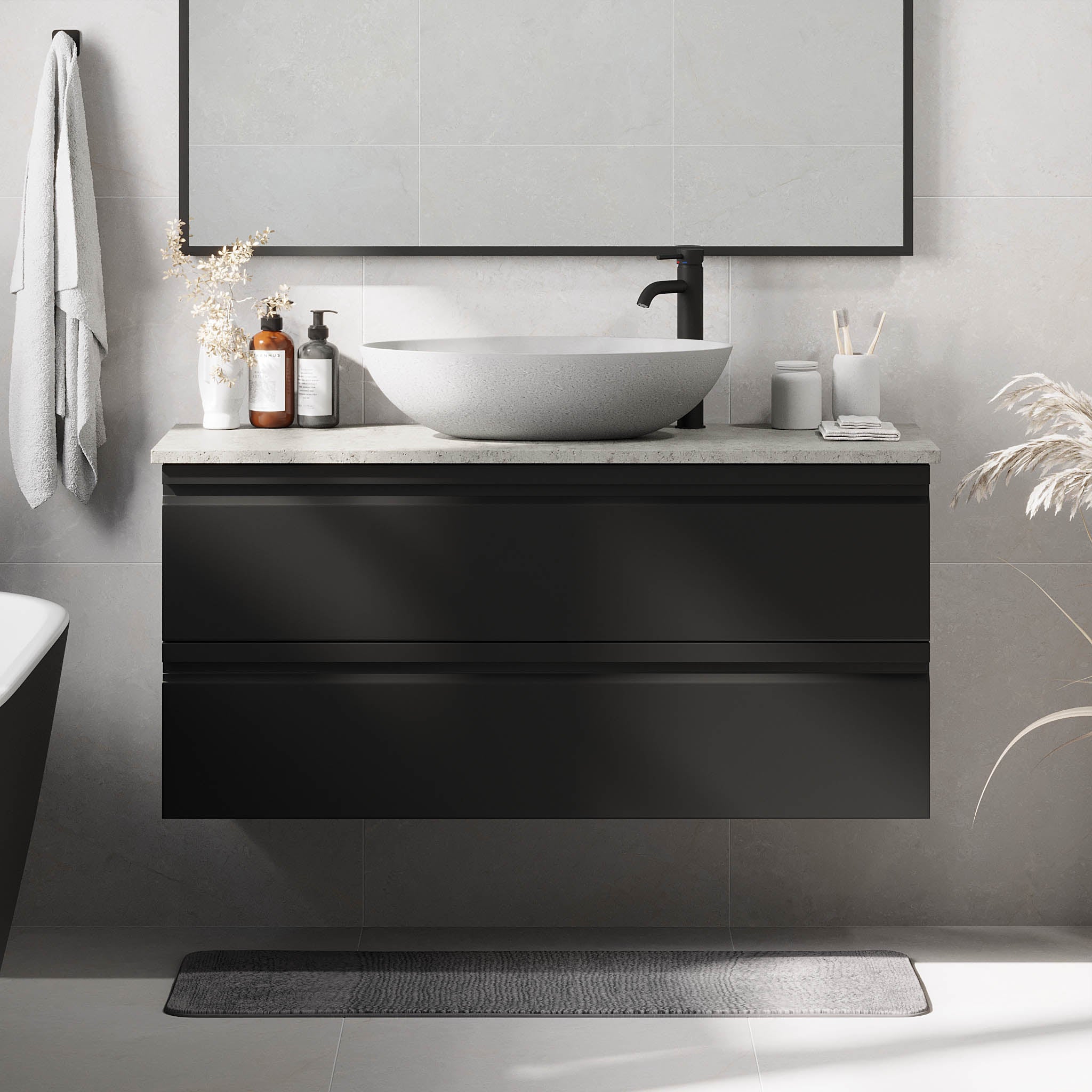 Odda Badrumsmöbler, Svart Matt