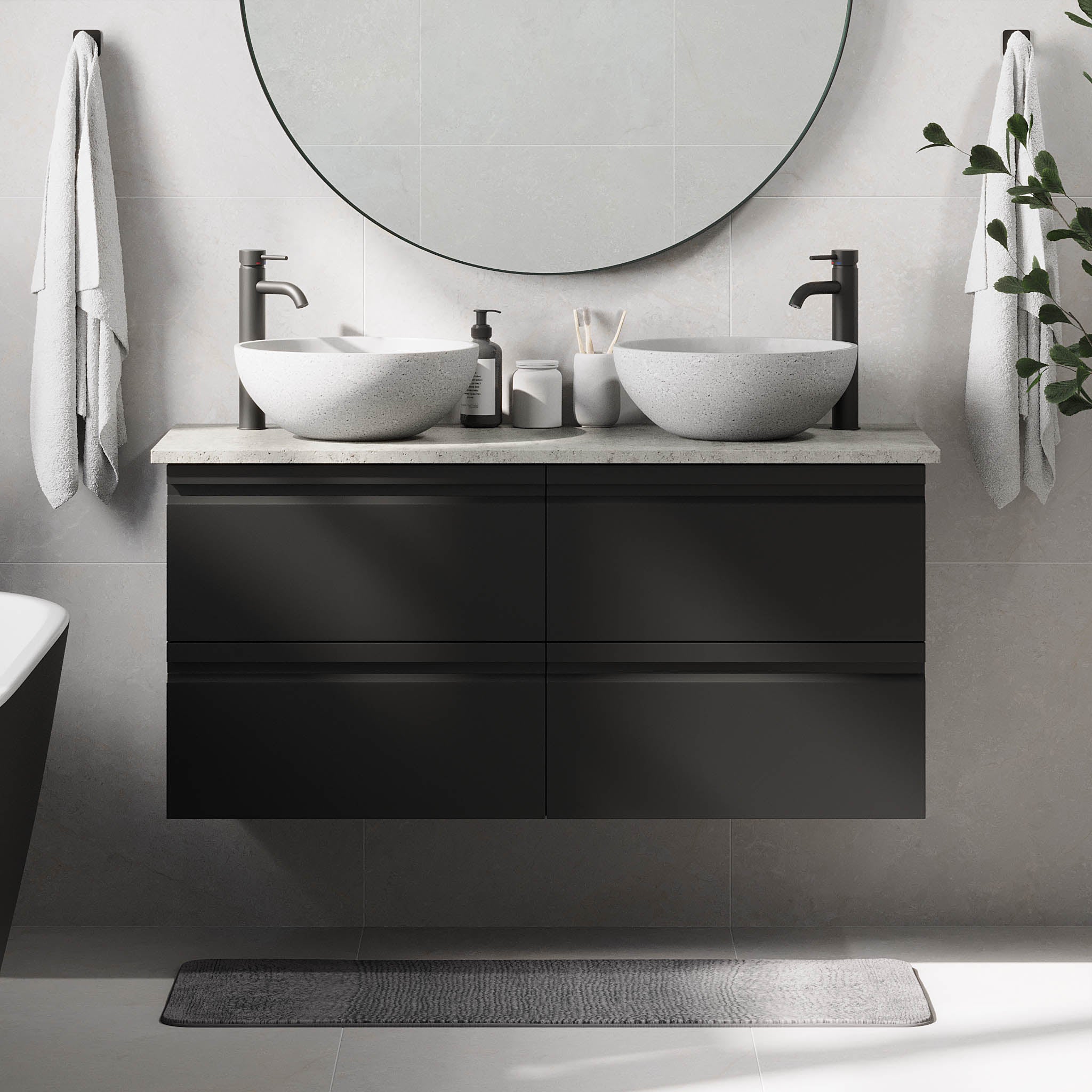 Bardufoss Badrumsmöbler, Svart Matt