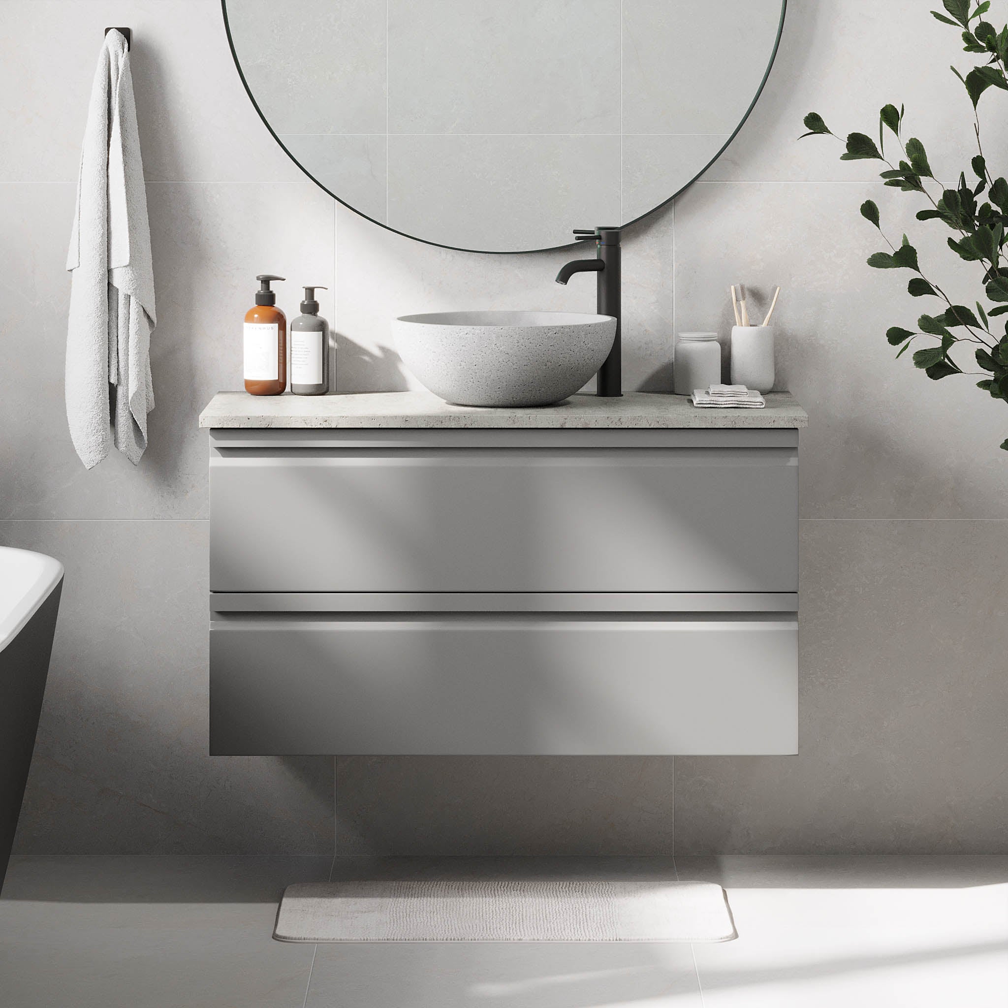 Bardufoss Badrumsmöbler, Grå Matt