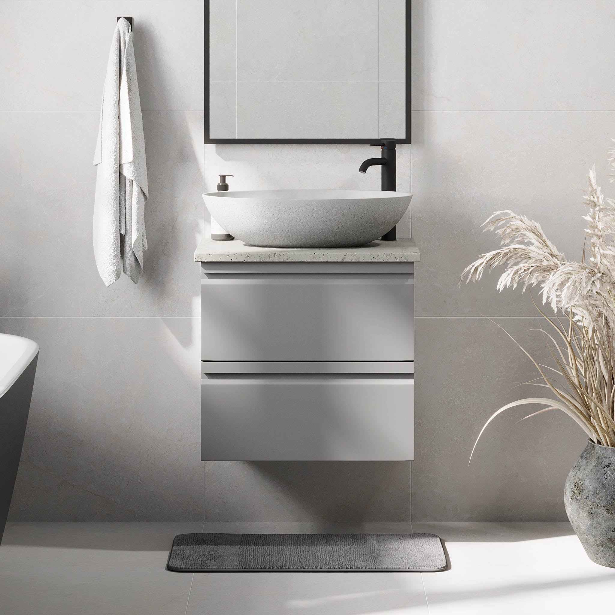 Odda Badrumsmöbler, Grå Matt