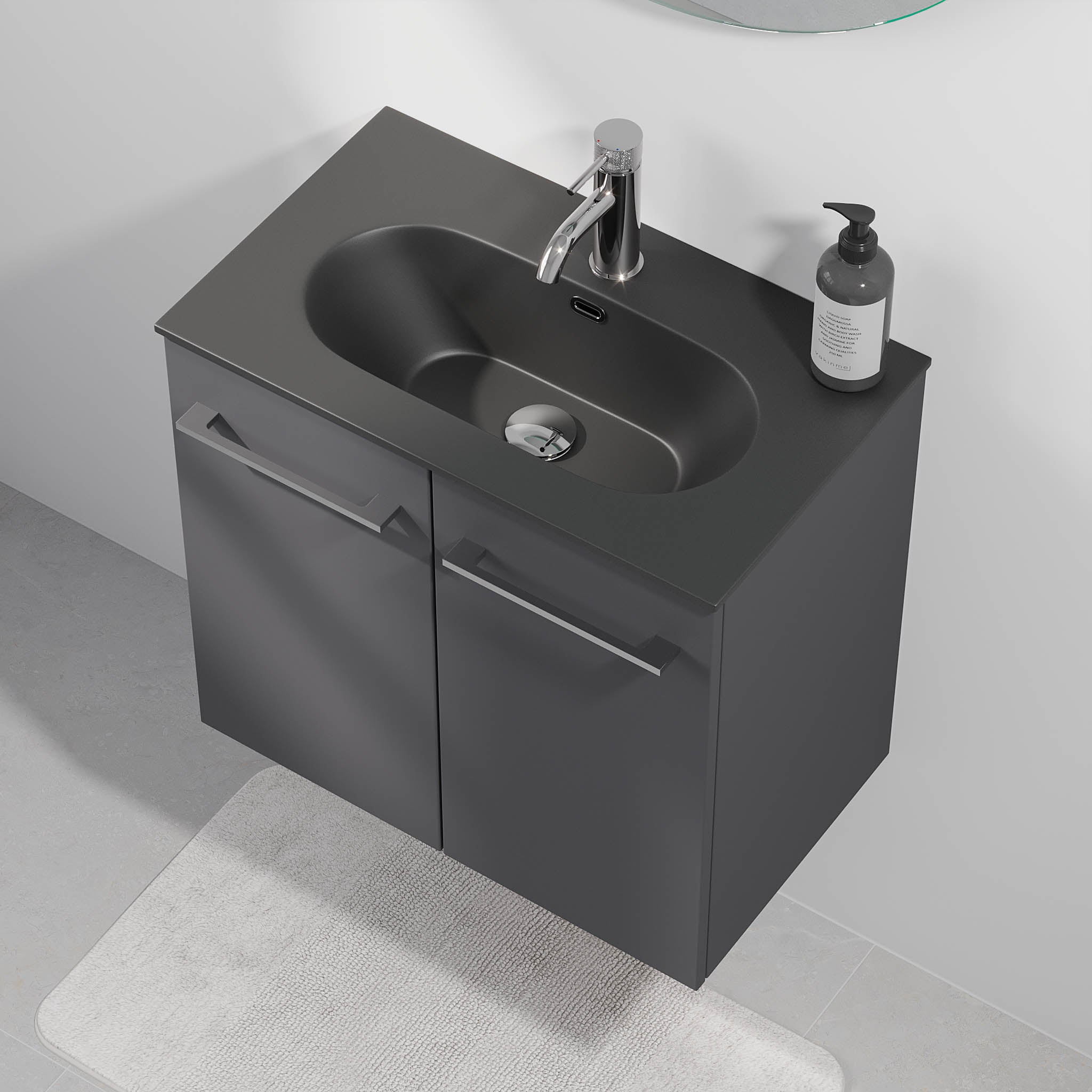 Horten Slimline Badrumsmöbler, Antracitgrå