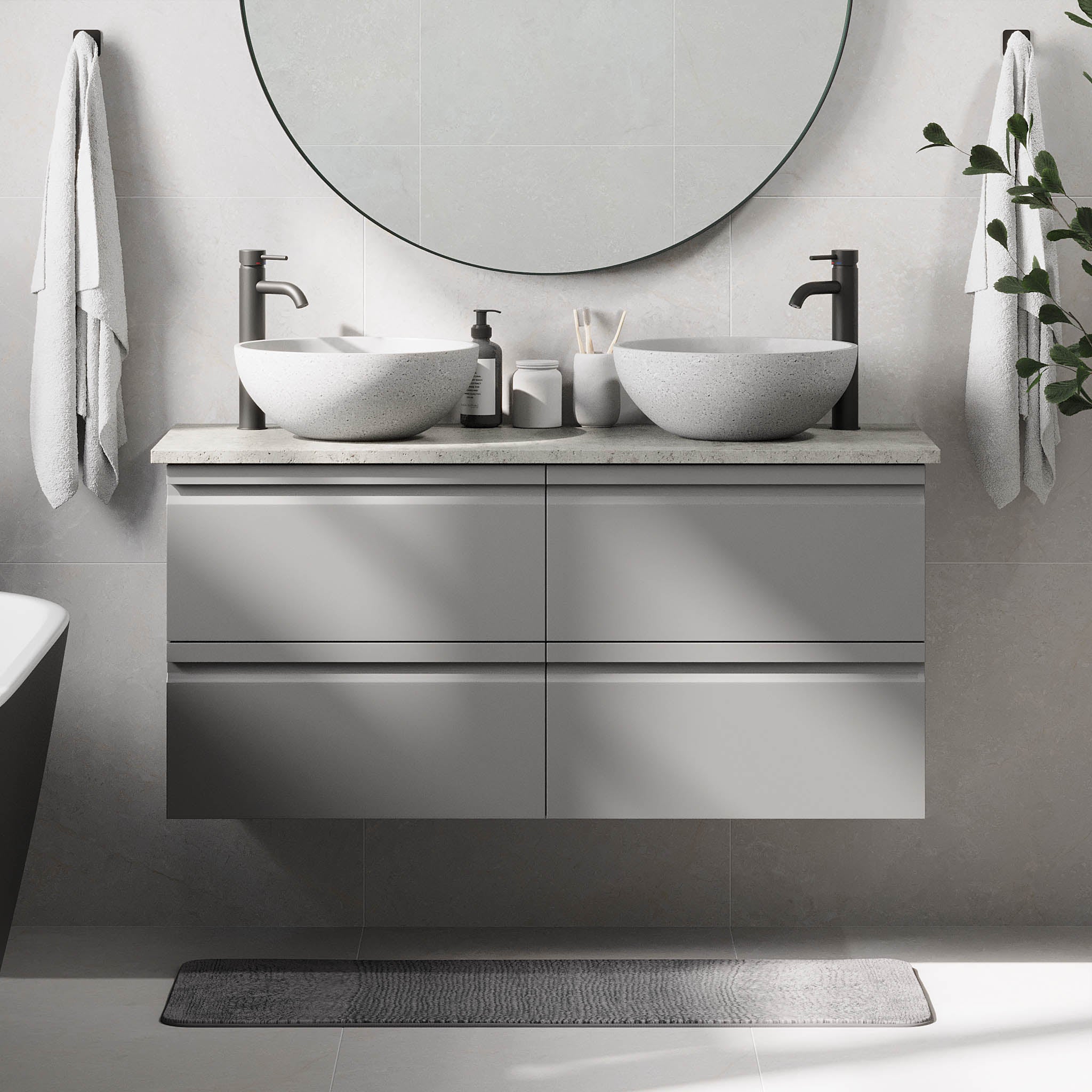 Bardufoss Badrumsmöbler, Grå Matt