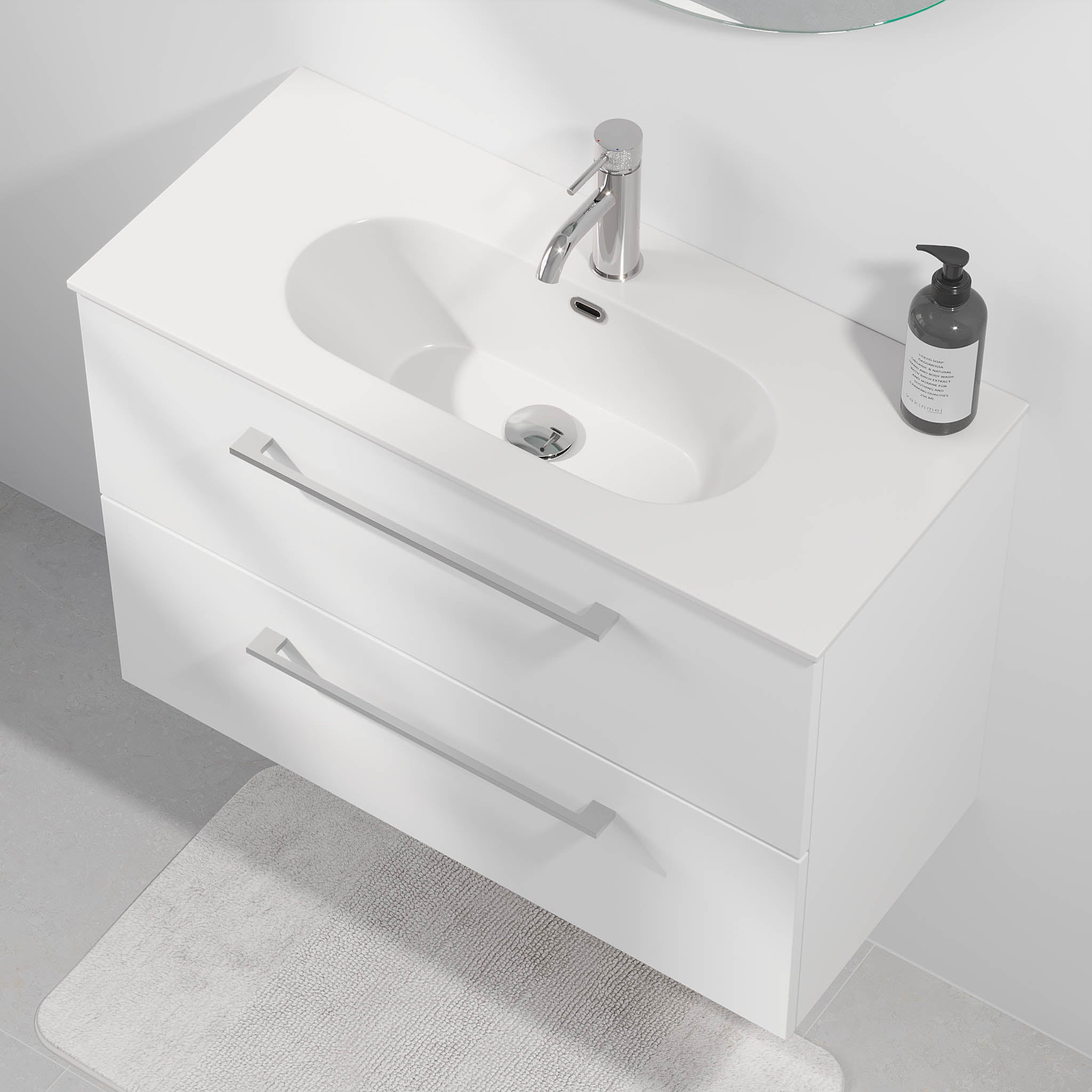 Harstad Slimline Badrumsmöbler, Vit Matt