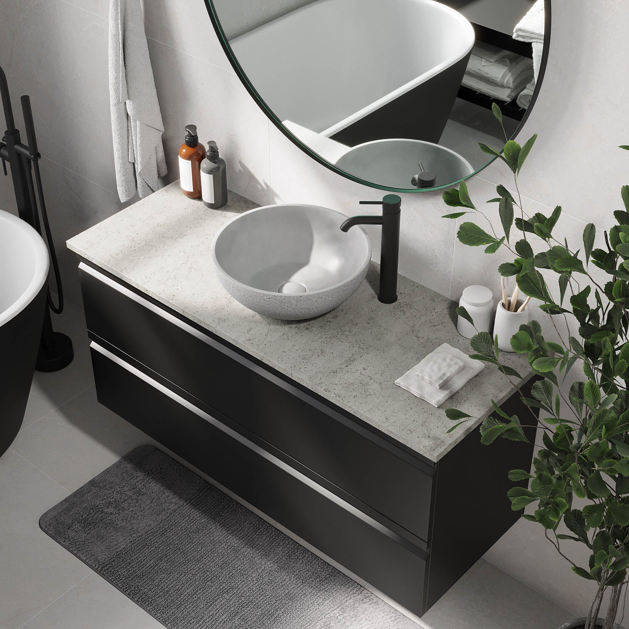 Bardufoss Badrumsmöbler, Svart Matt