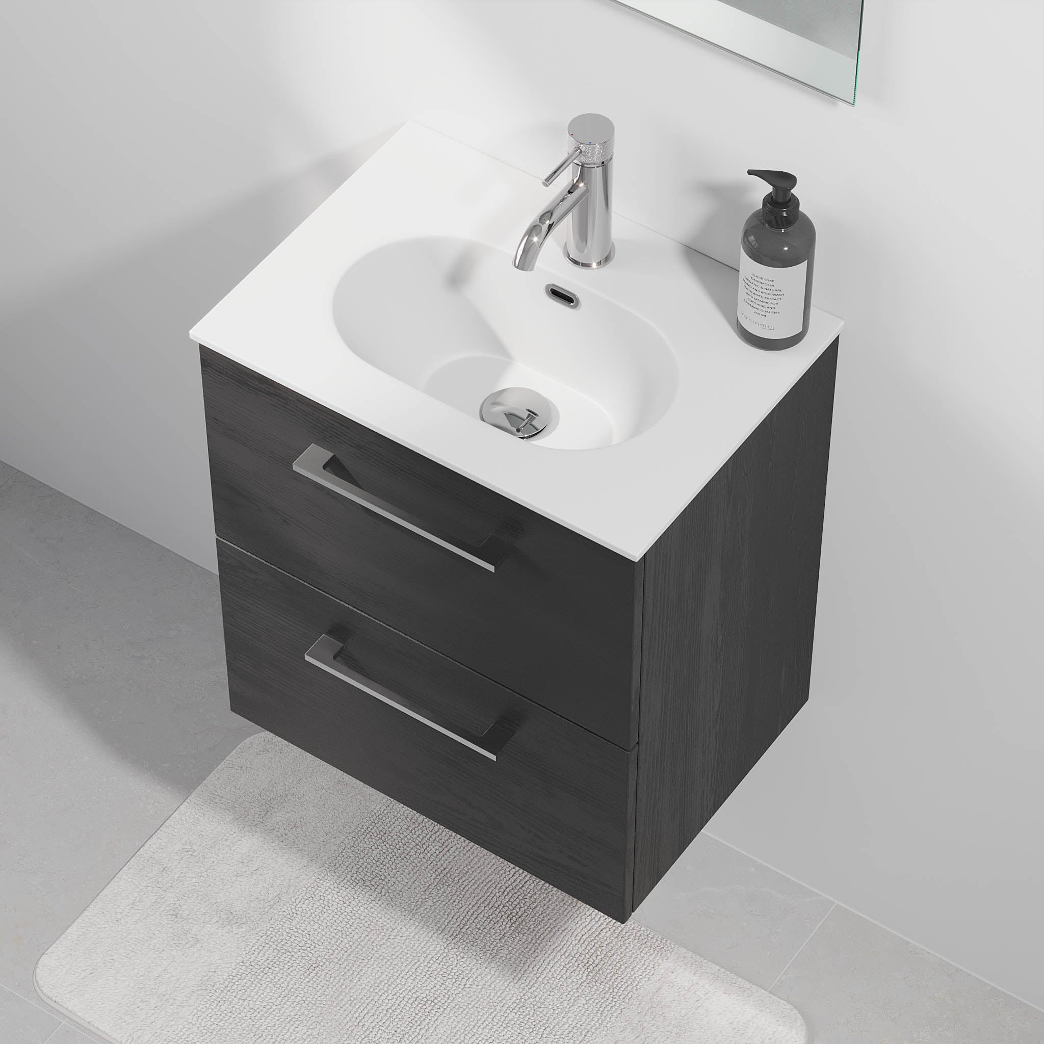 Harstad Slimline Badrumsmöbler, Svart Trä