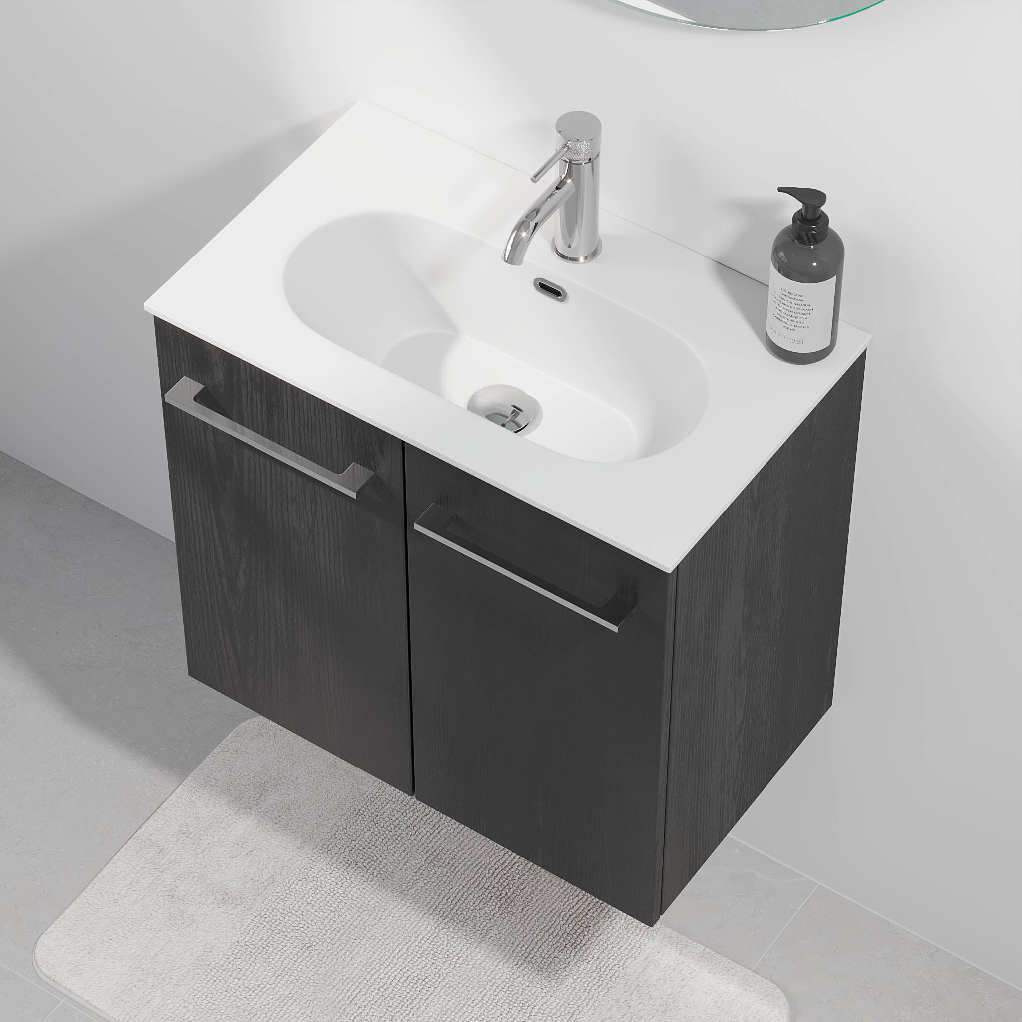 Harstad Slimline Badrumsmöbler, Svart Trä