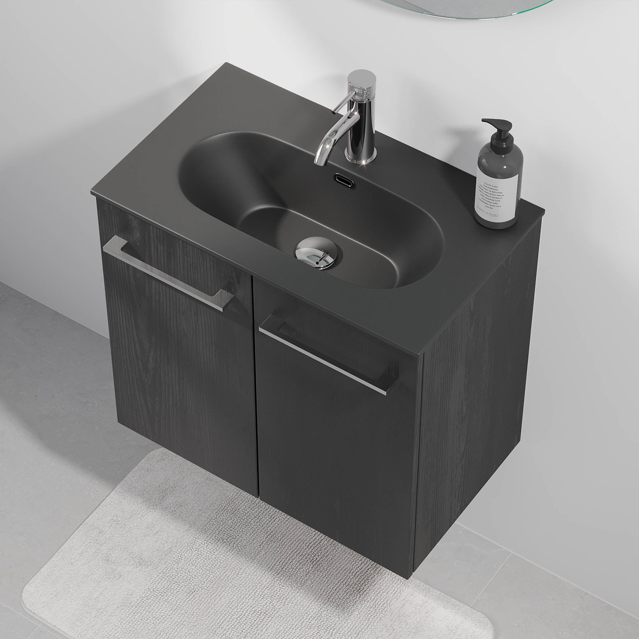 Horten Slimline Badrumsmöbler, Svart Trä
