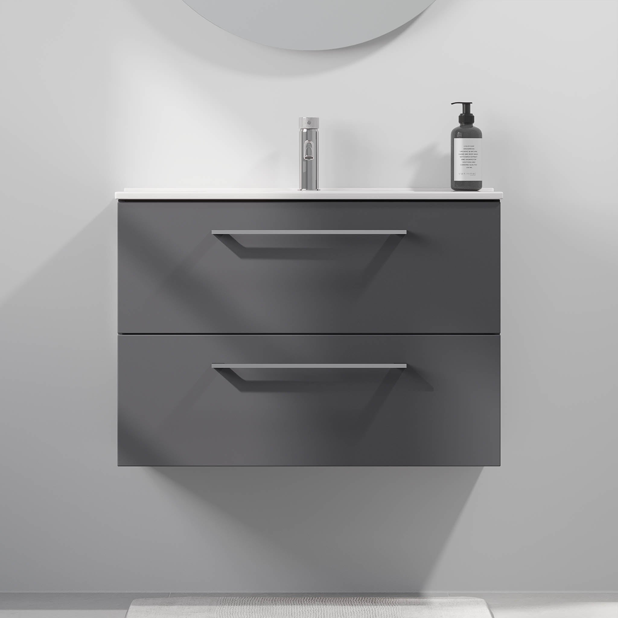 Magnor Badrumsmöbler Slimline med lådor, Antracitgrå