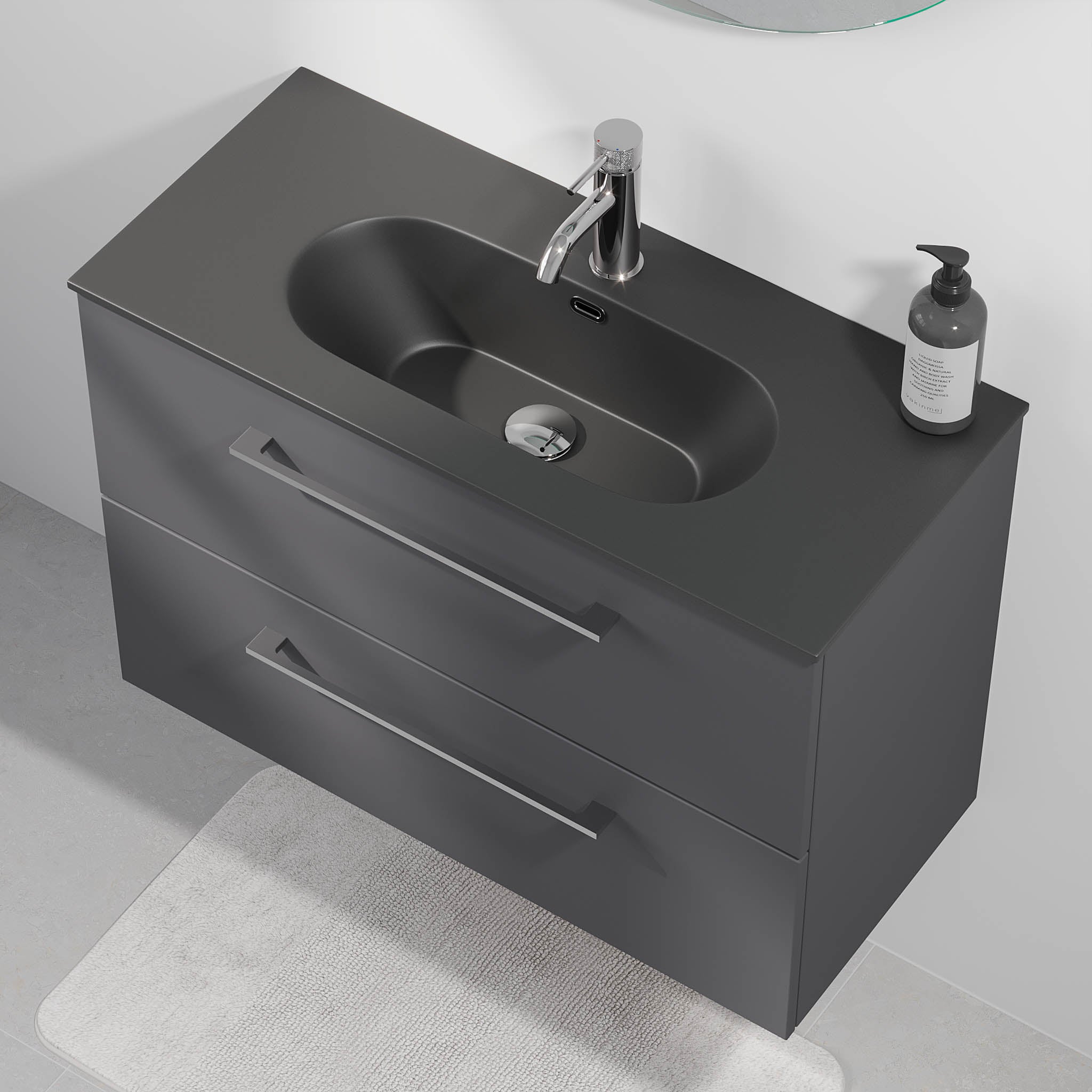 Horten Slimline Badrumsmöbler, Antracitgrå