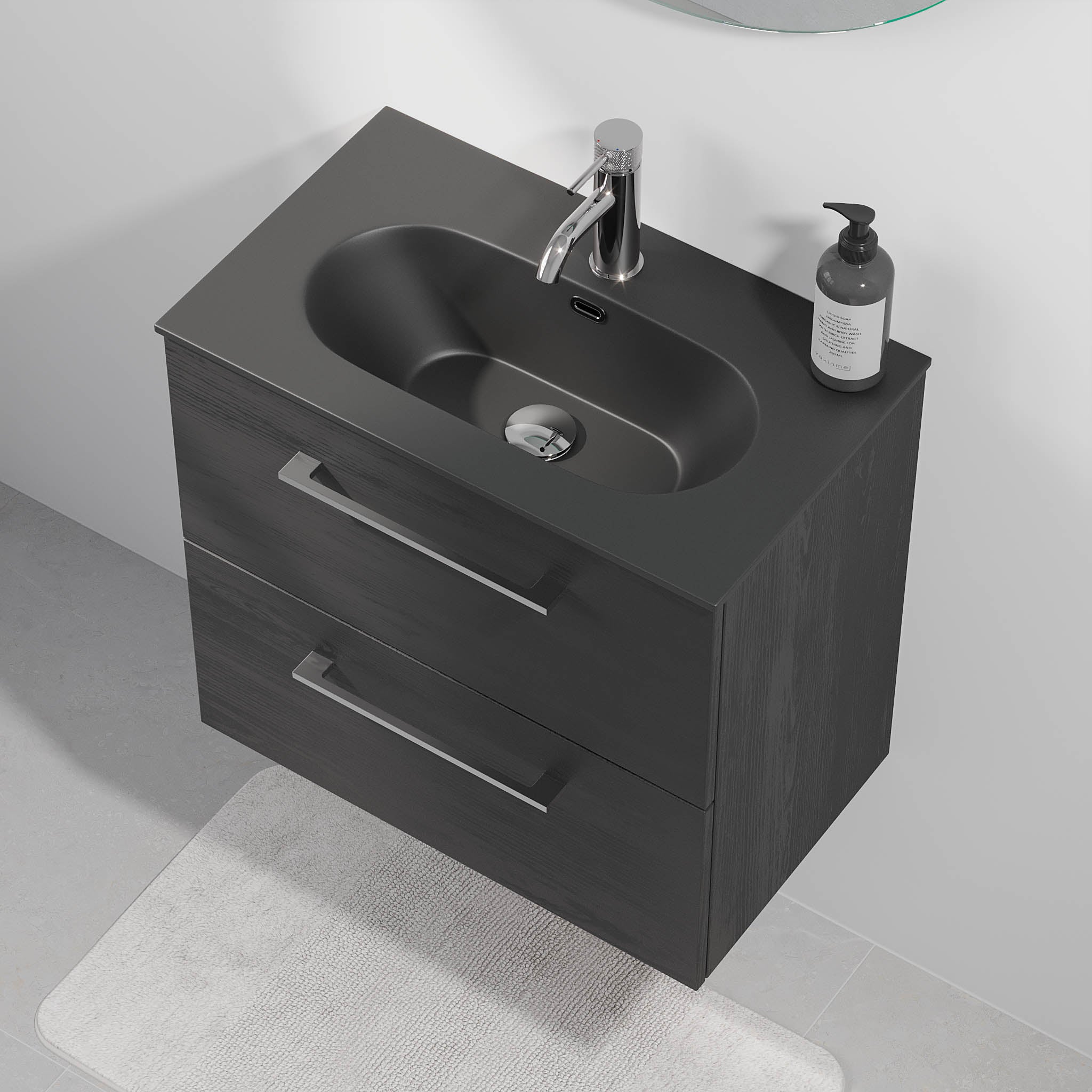 Horten Slimline Badrumsmöbler, Svart Trä