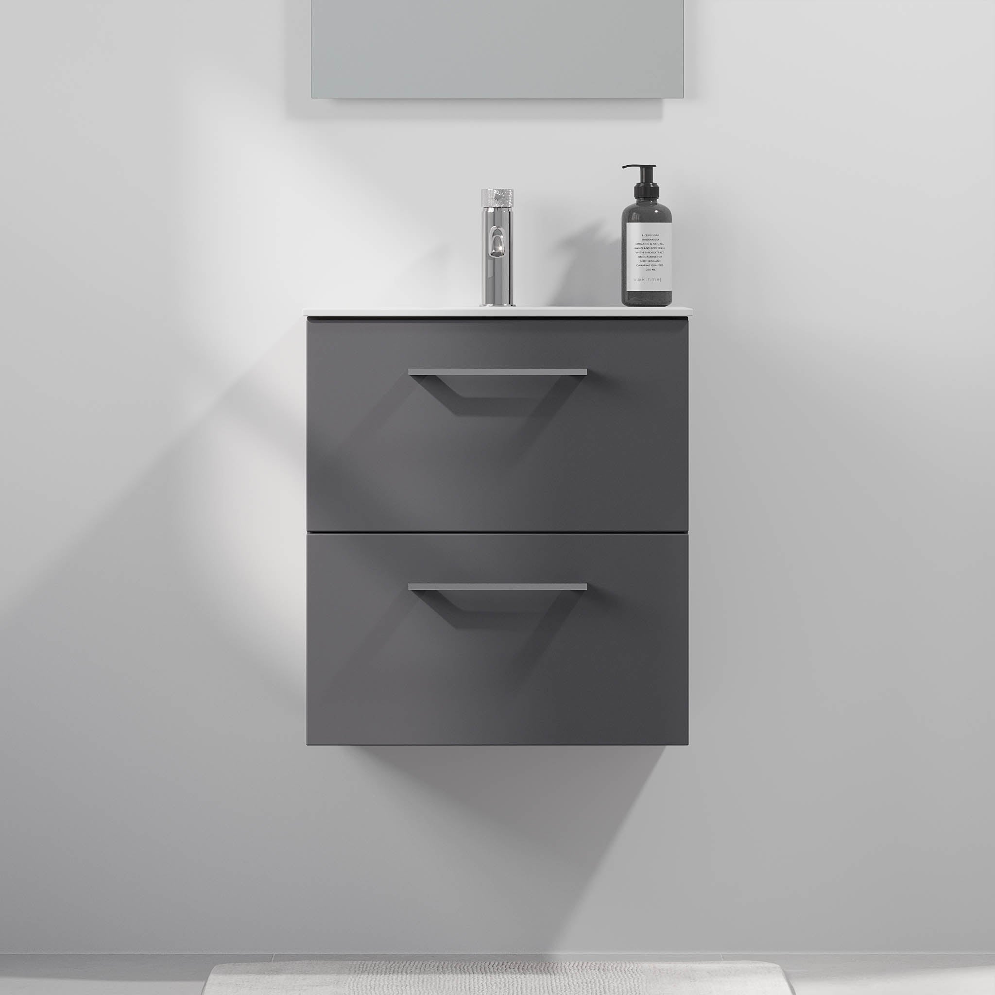 Hamar Slimline Badrumsmöbler, Antracitgrå