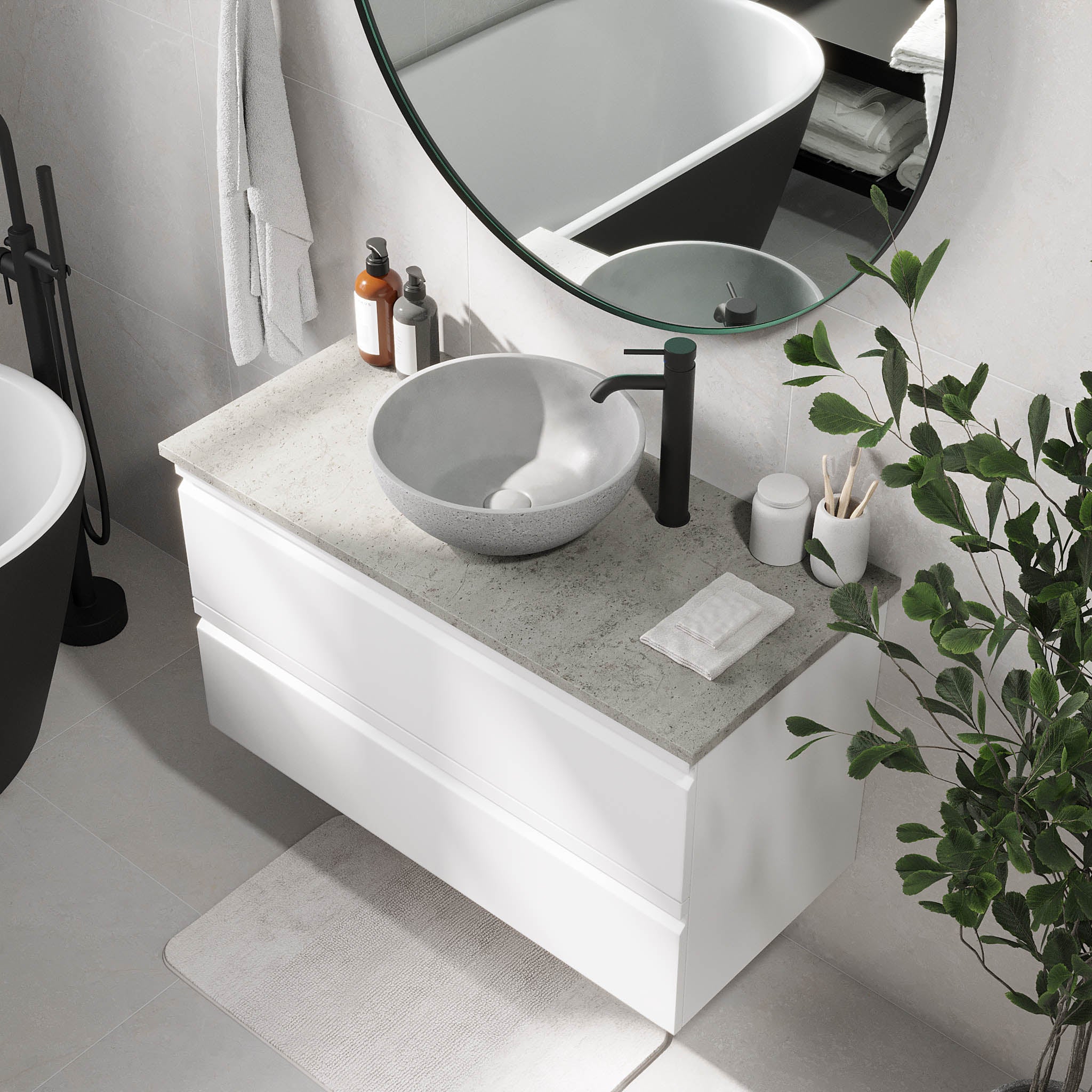 Bardufoss Badrumsmöbler, Vit Matt