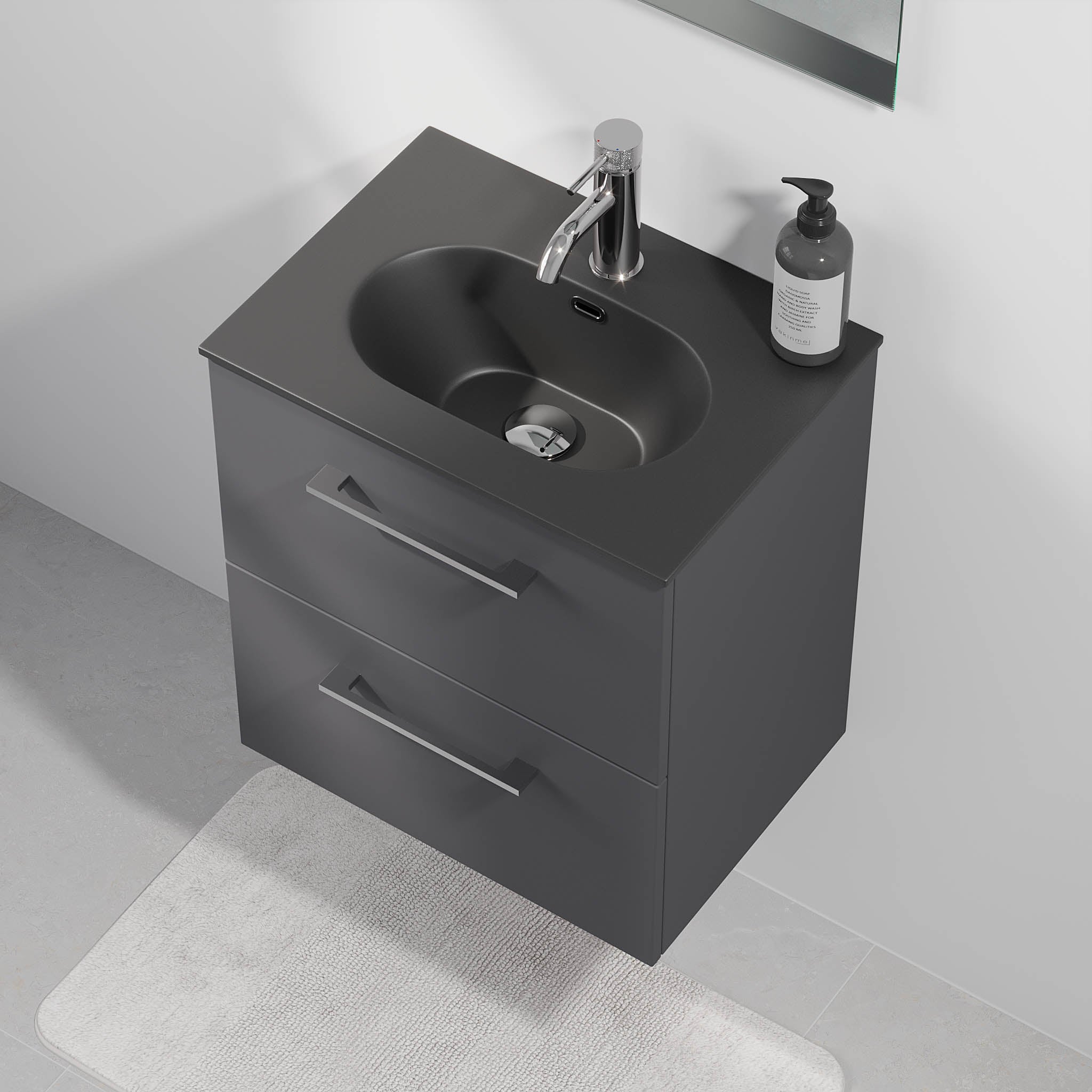 Horten Slimline Badrumsmöbler, Antracitgrå