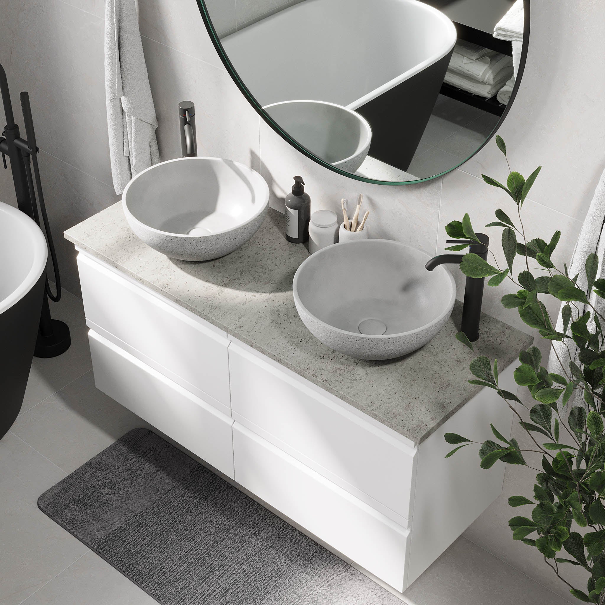 Bardufoss Badrumsmöbler, Vit Matt