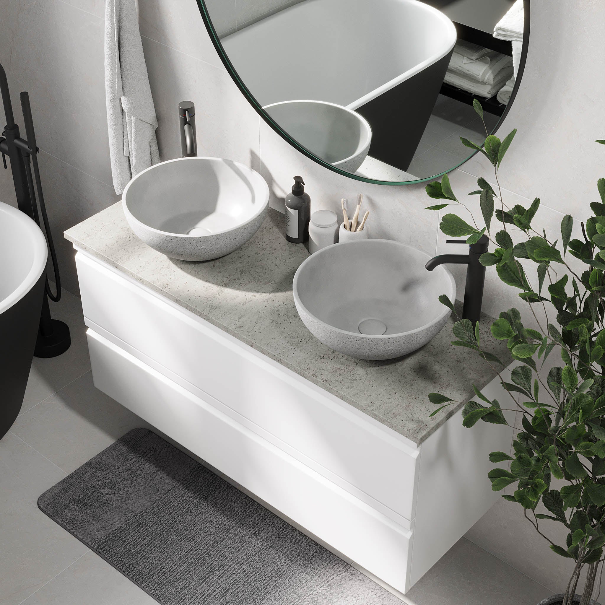 Bardufoss Badrumsmöbler, Vit Matt