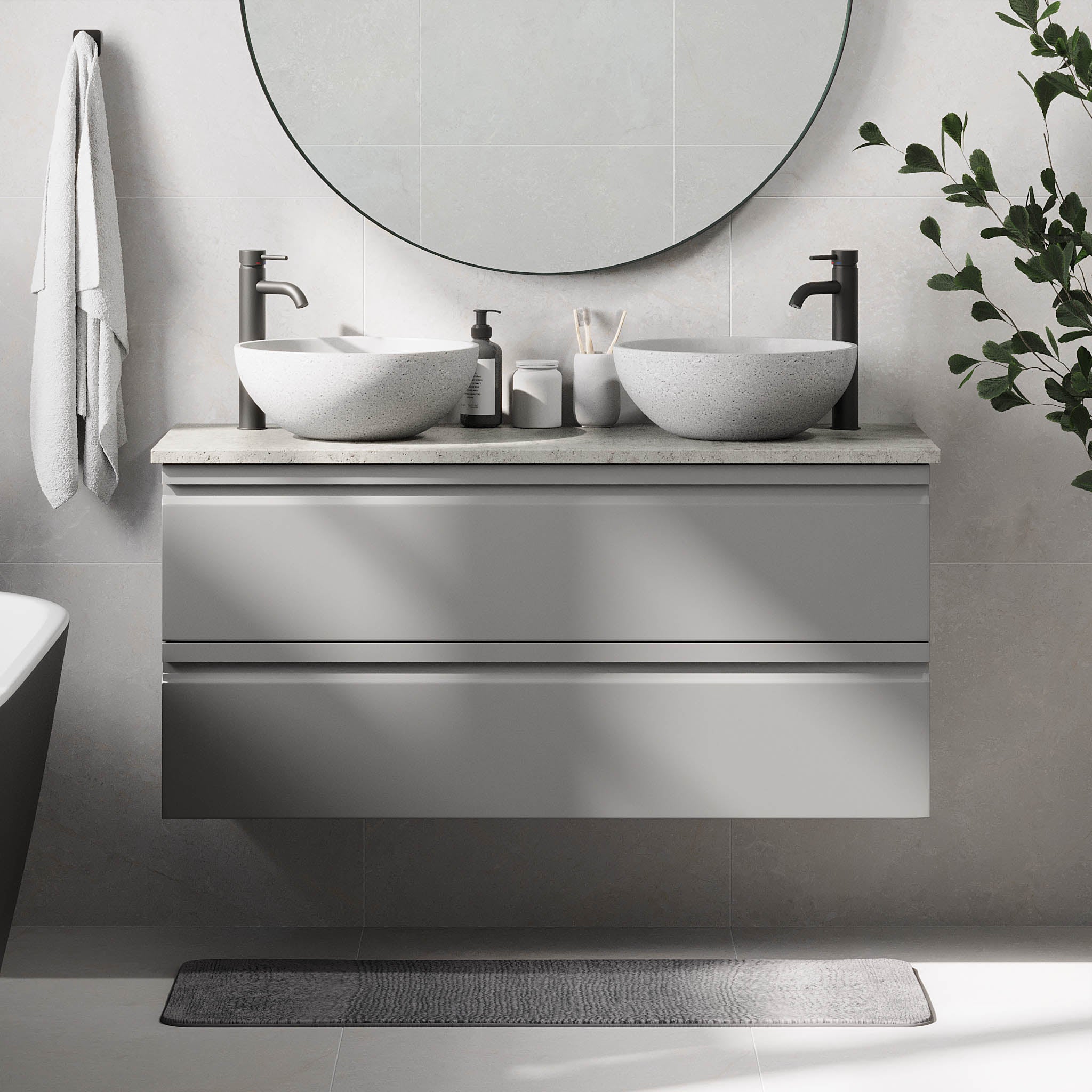 Bardufoss Badrumsmöbler, Grå Matt