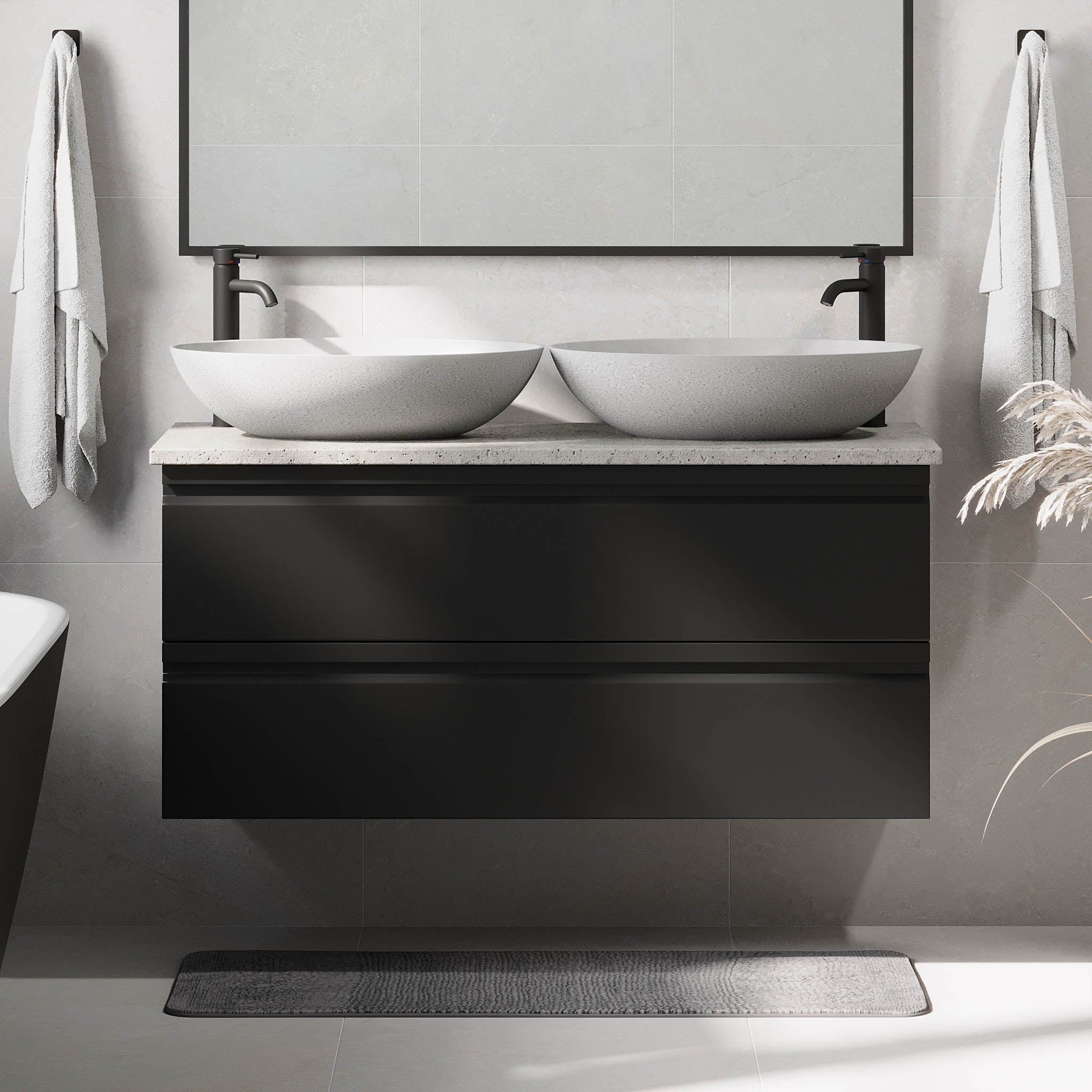 Odda Badrumsmöbler, Svart Matt