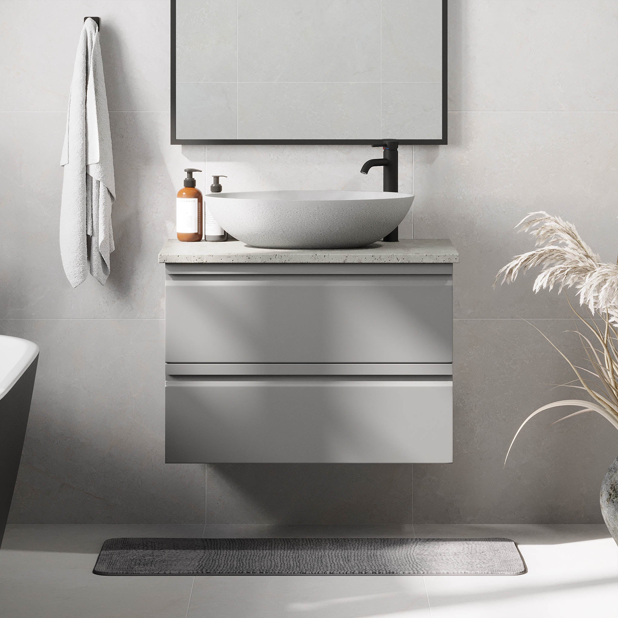 Odda Badrumsmöbler, Grå Matt