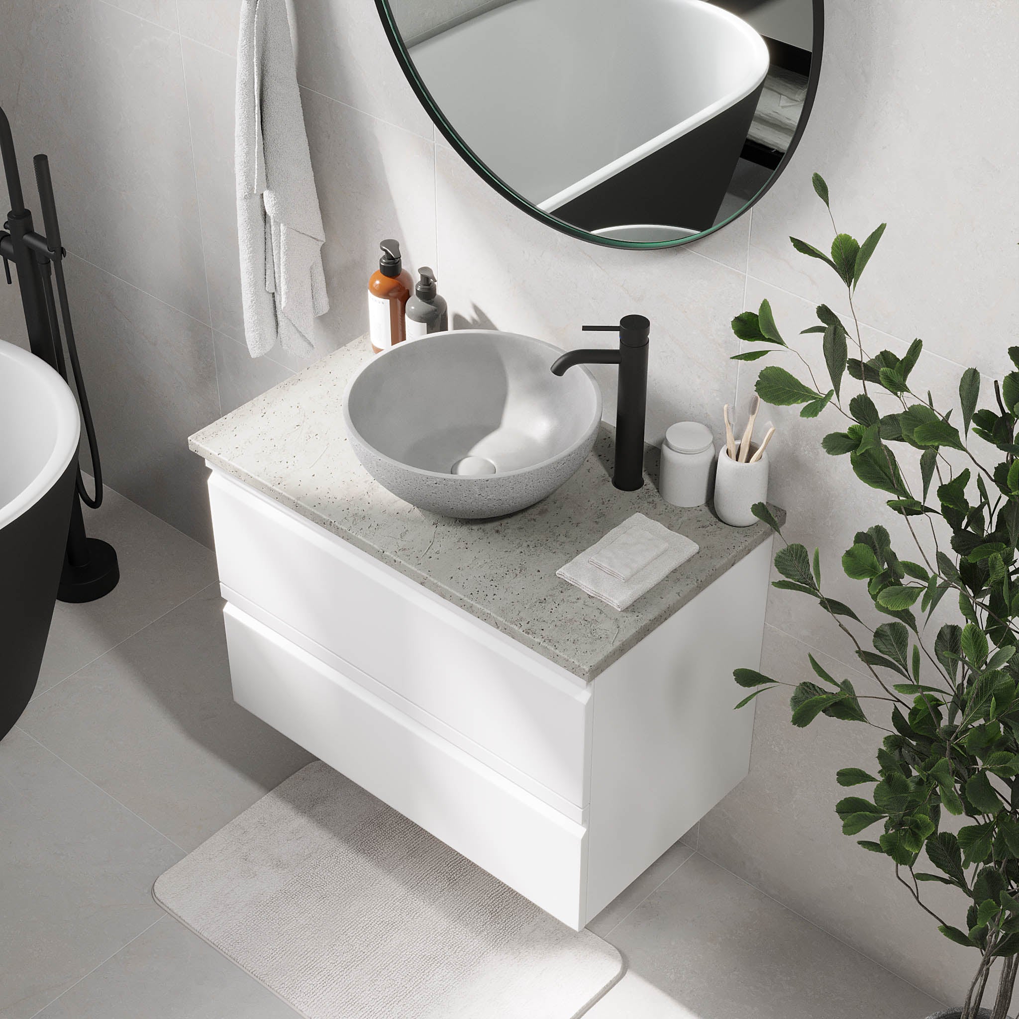 Bardufoss Badrumsmöbler, Vit Matt