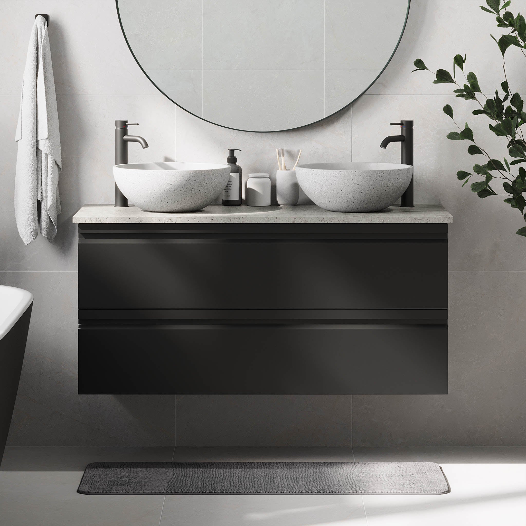Bardufoss Badrumsmöbler, Svart Matt