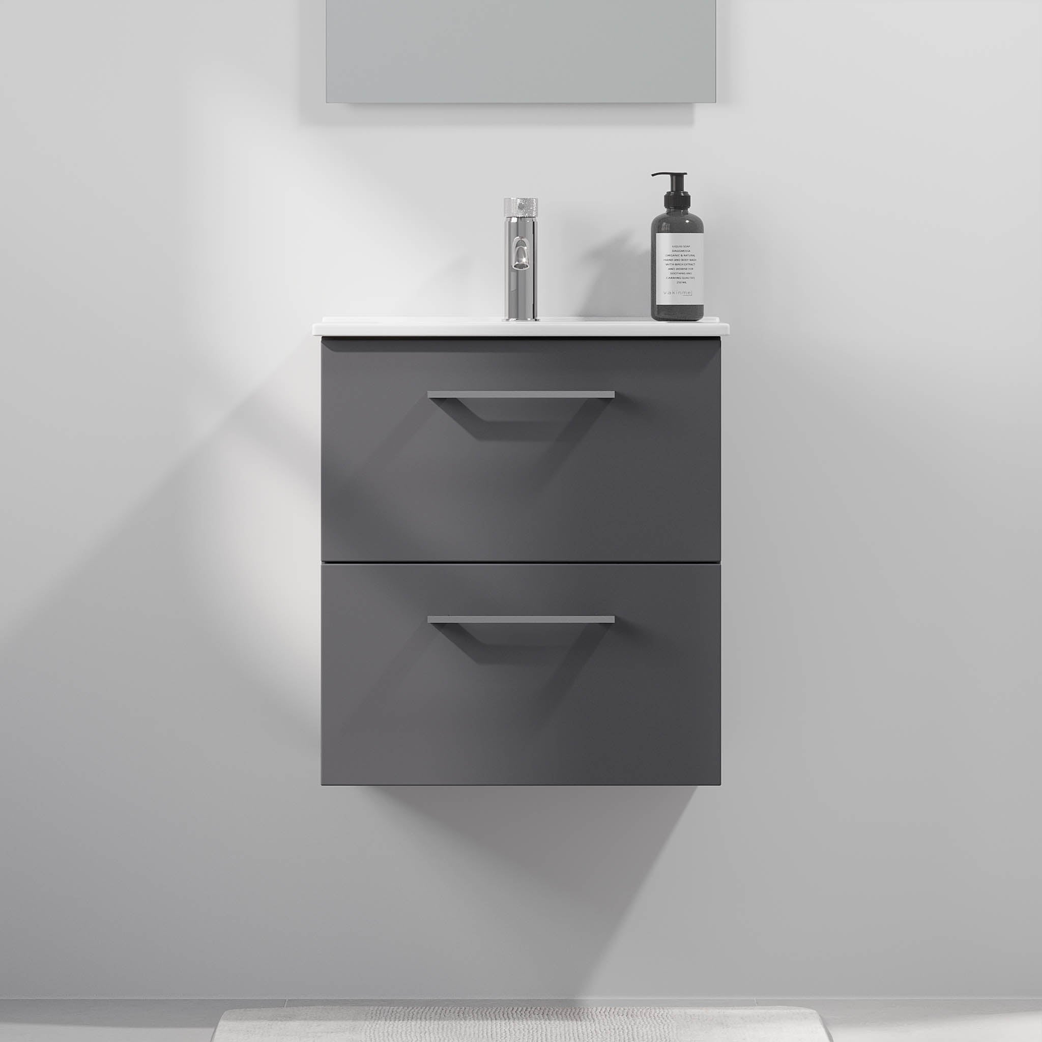 Magnor Badrumsmöbler Slimline med lådor, Antracitgrå