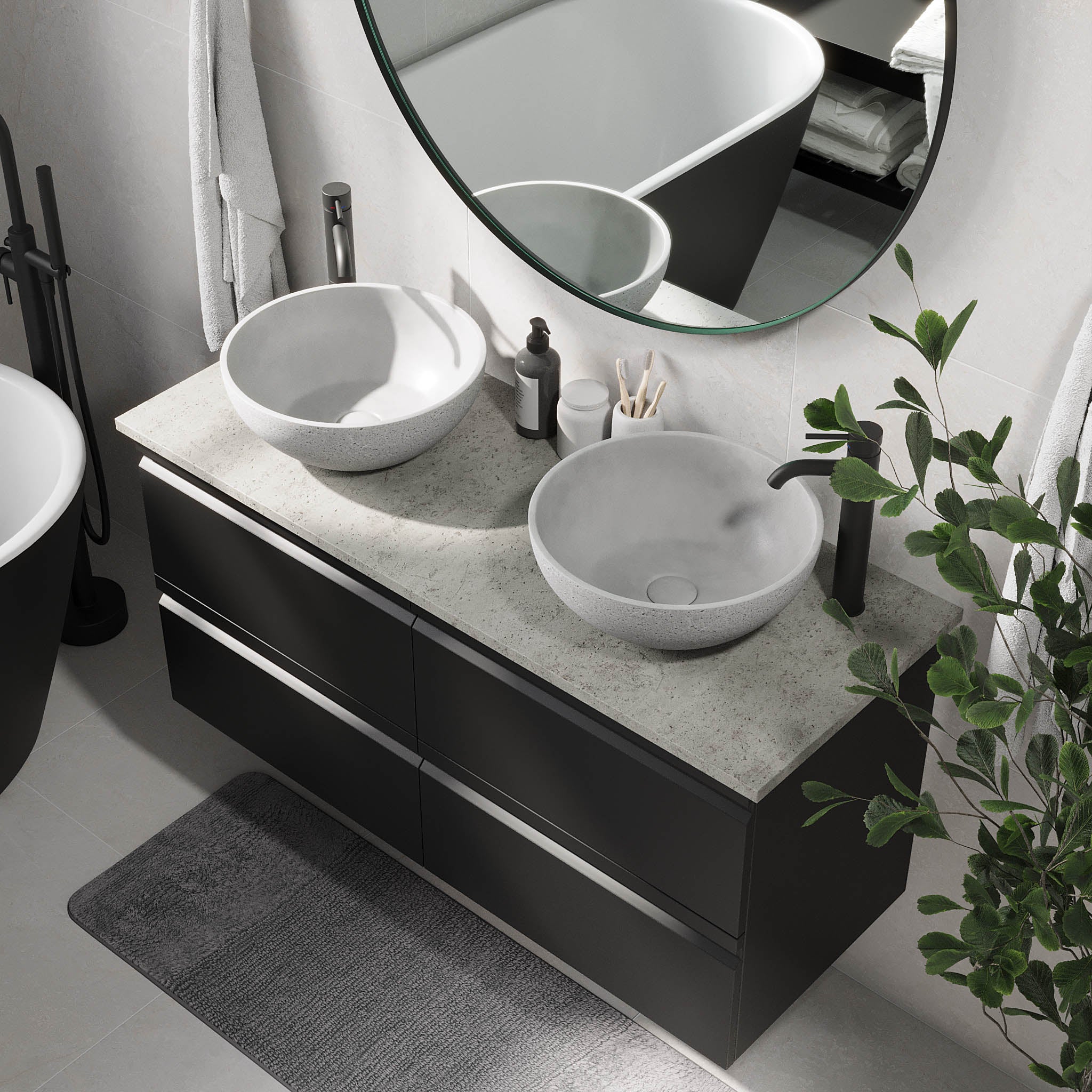 Bardufoss Badrumsmöbler, Svart Matt