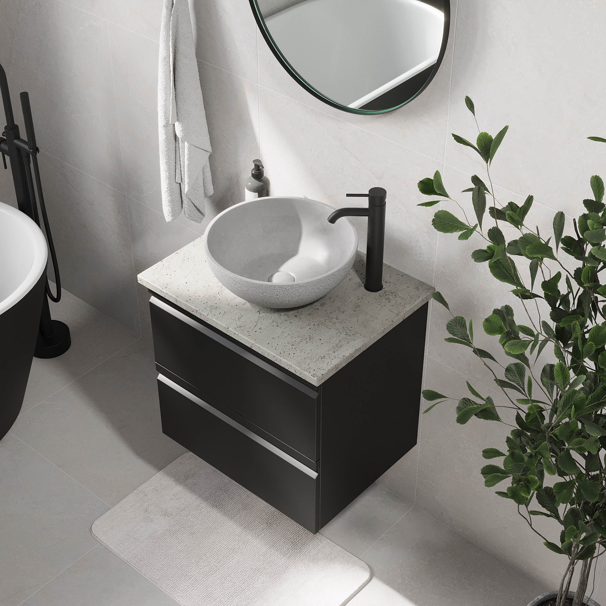 Bardufoss Badrumsmöbler, Svart Matt